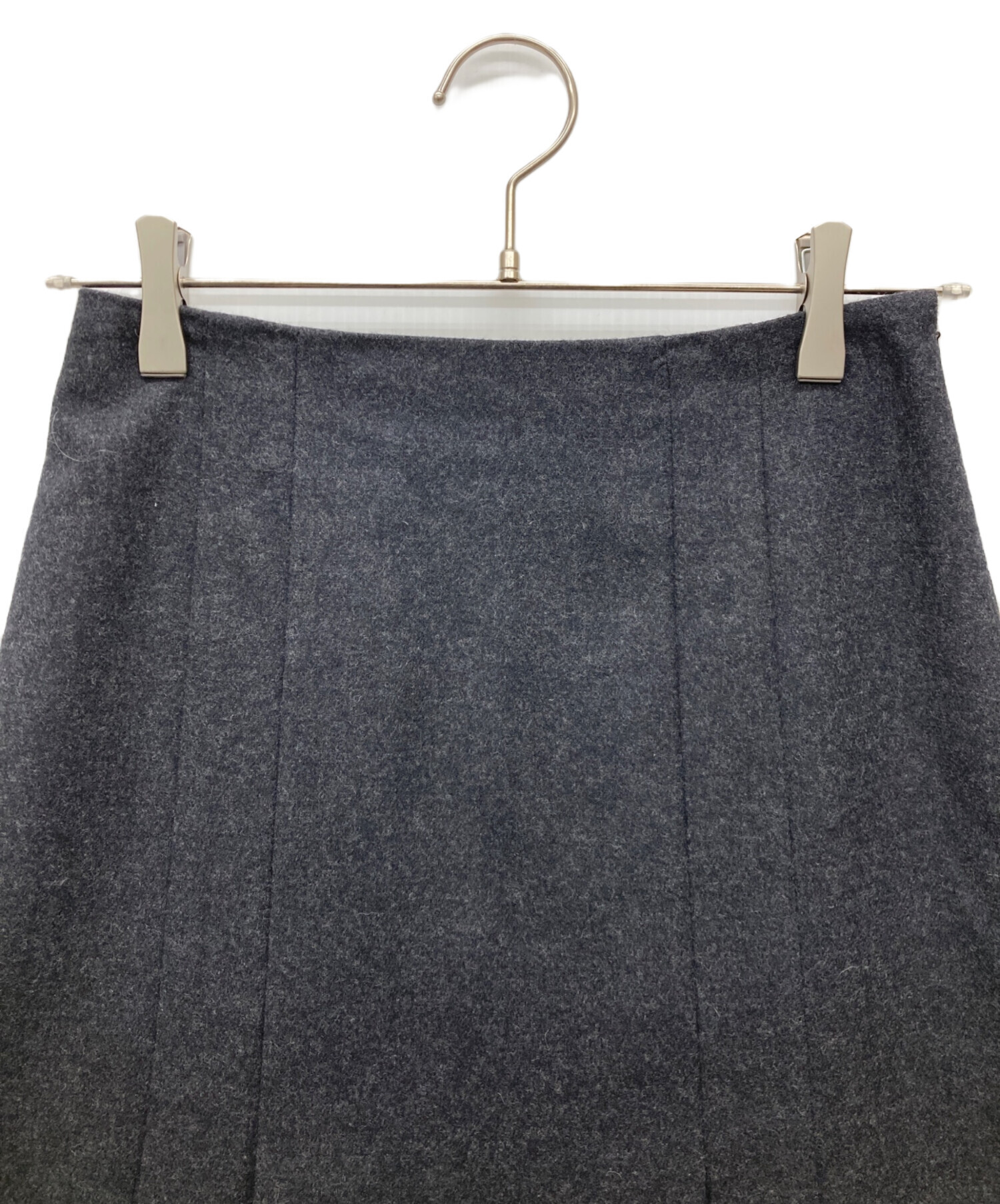 中古・古着通販】ANAYI (アナイ) 膝丈プリーツスカート グレー サイズ