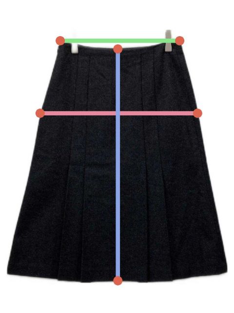 中古・古着通販】ANAYI (アナイ) 膝丈プリーツスカート グレー サイズ