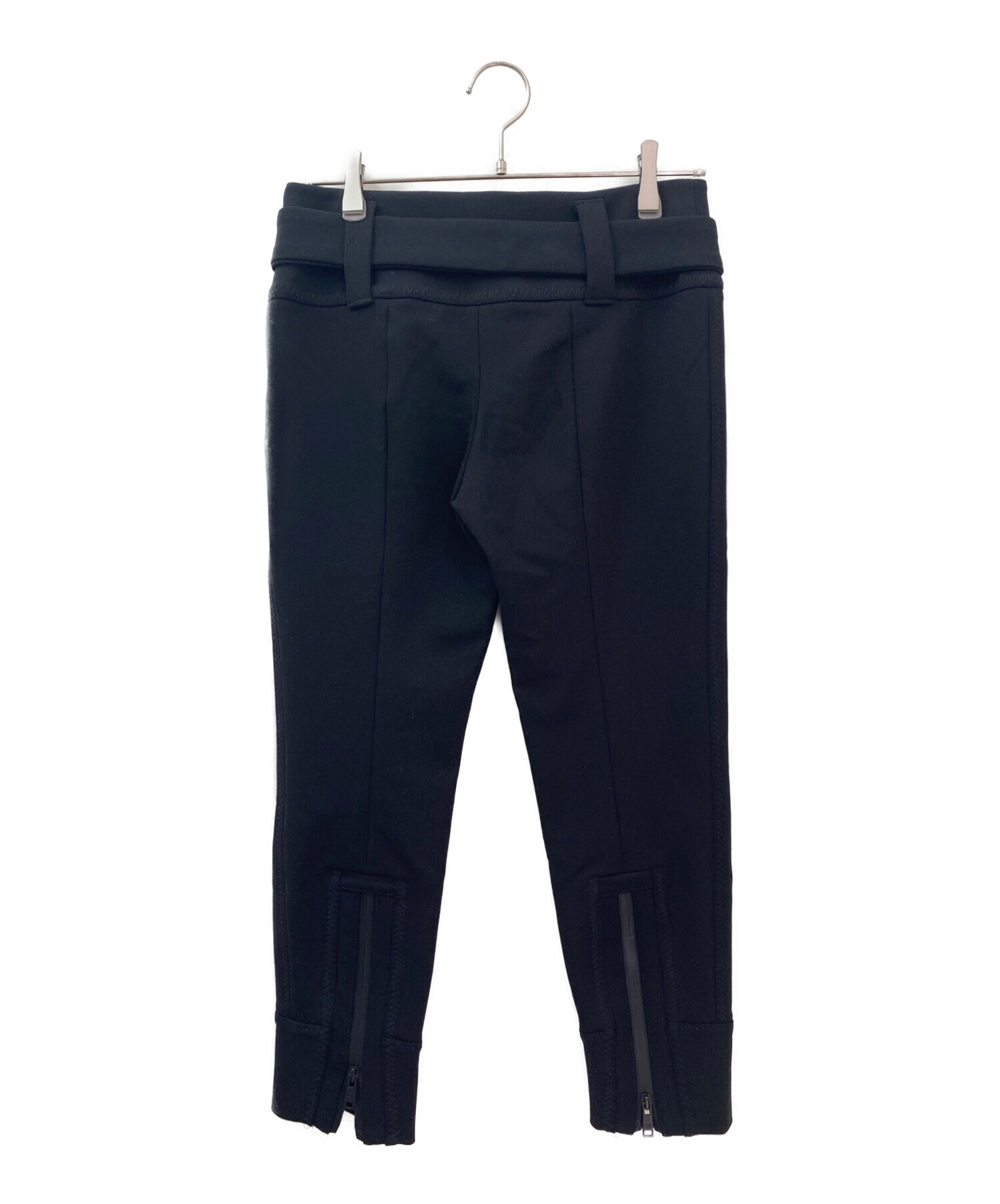 中古・古着通販】PRADA (プラダ) ベルト付パンツ ブラック サイズ:38