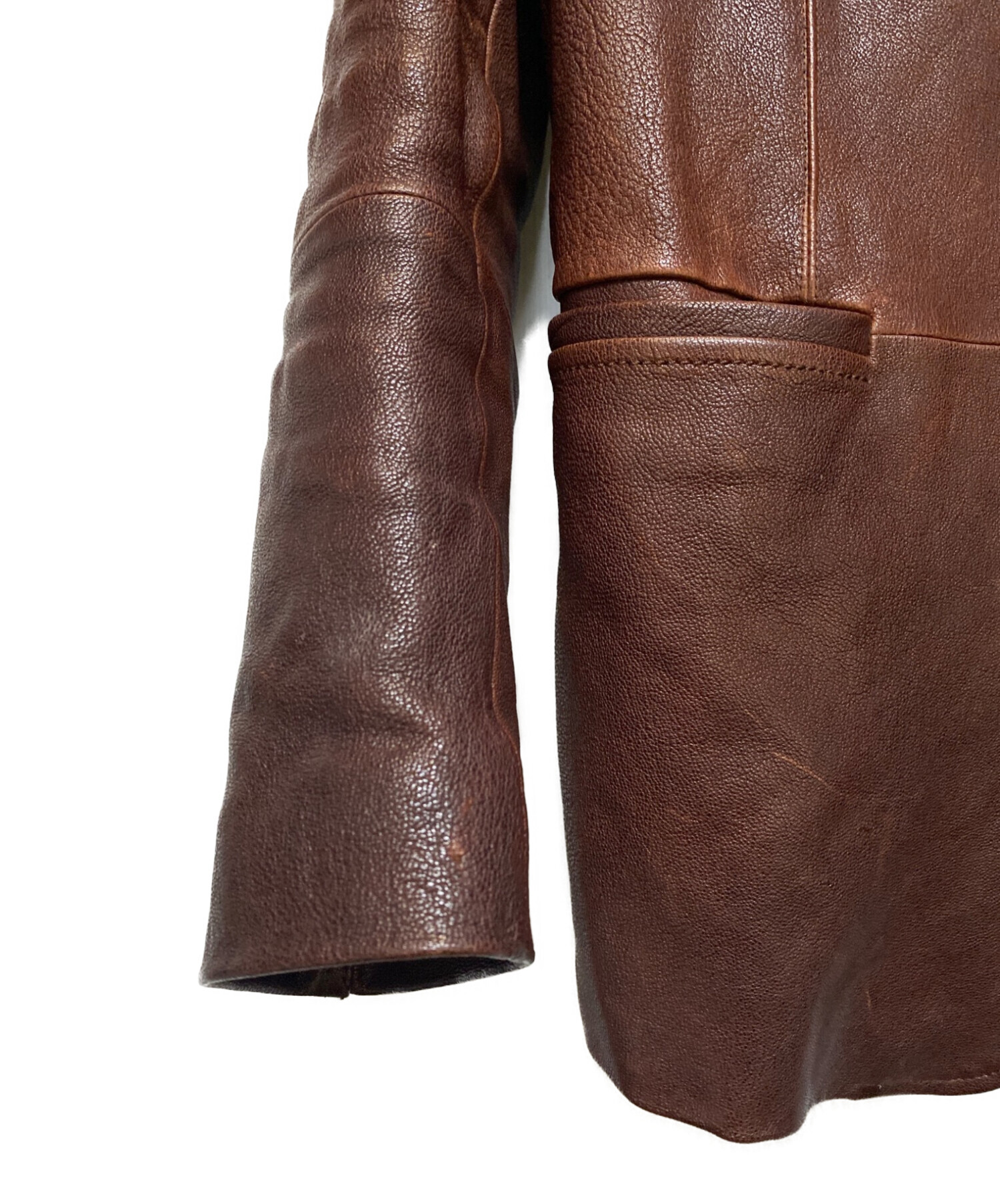 JIL SANDER レザージャケット ダークブラウン 中古・古着通販】JIL SANDER (ジルサンダー) レザーテーラード