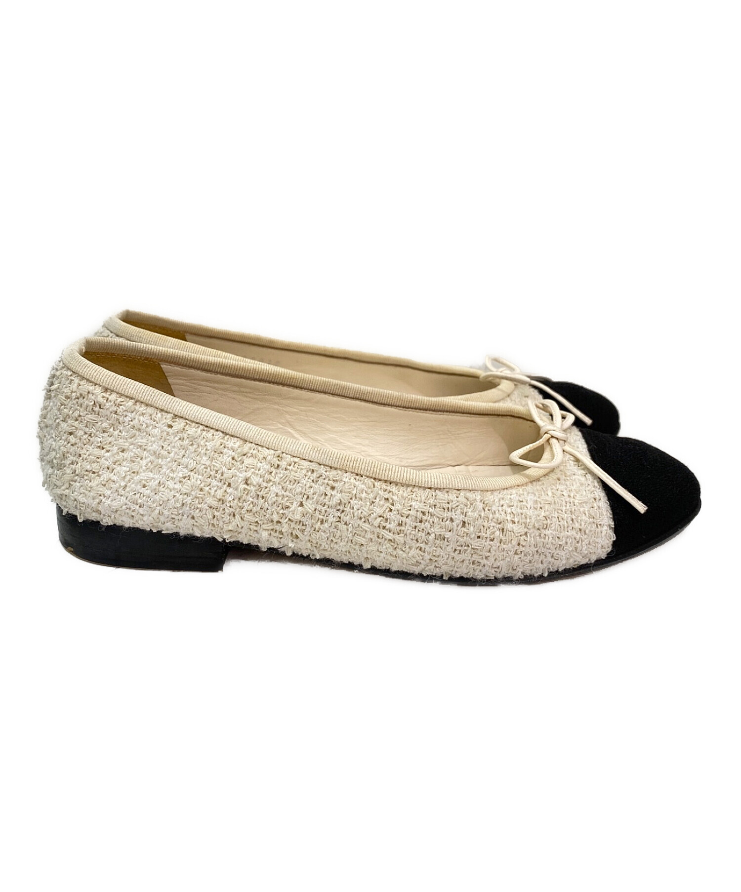 中古・古着通販】CHANEL (シャネル) ツイードフラットパンプス