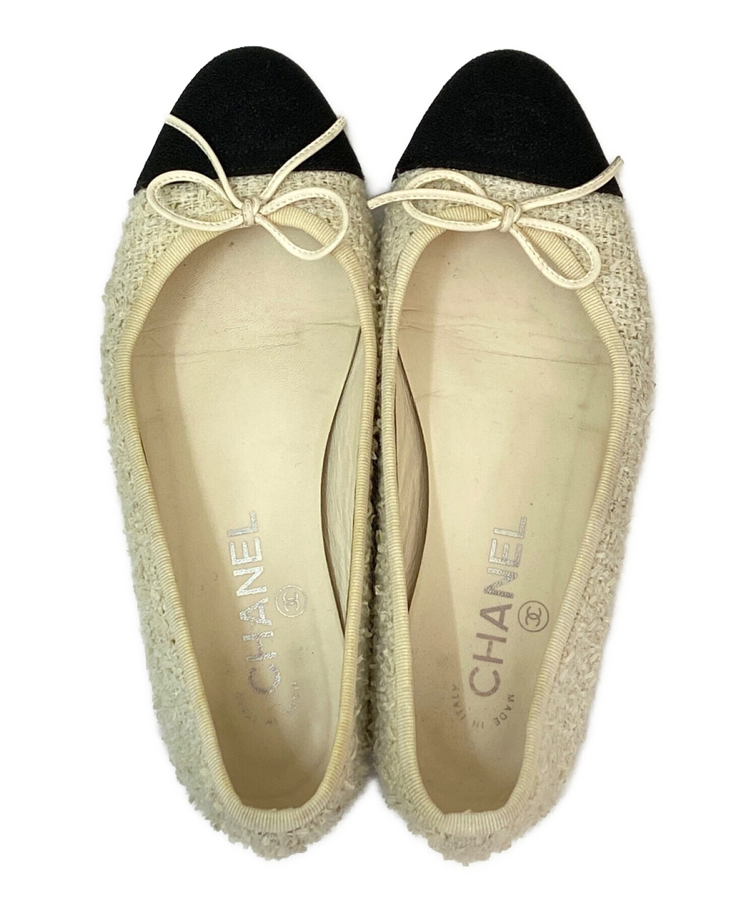 中古・古着通販】CHANEL (シャネル) ツイードフラットパンプス