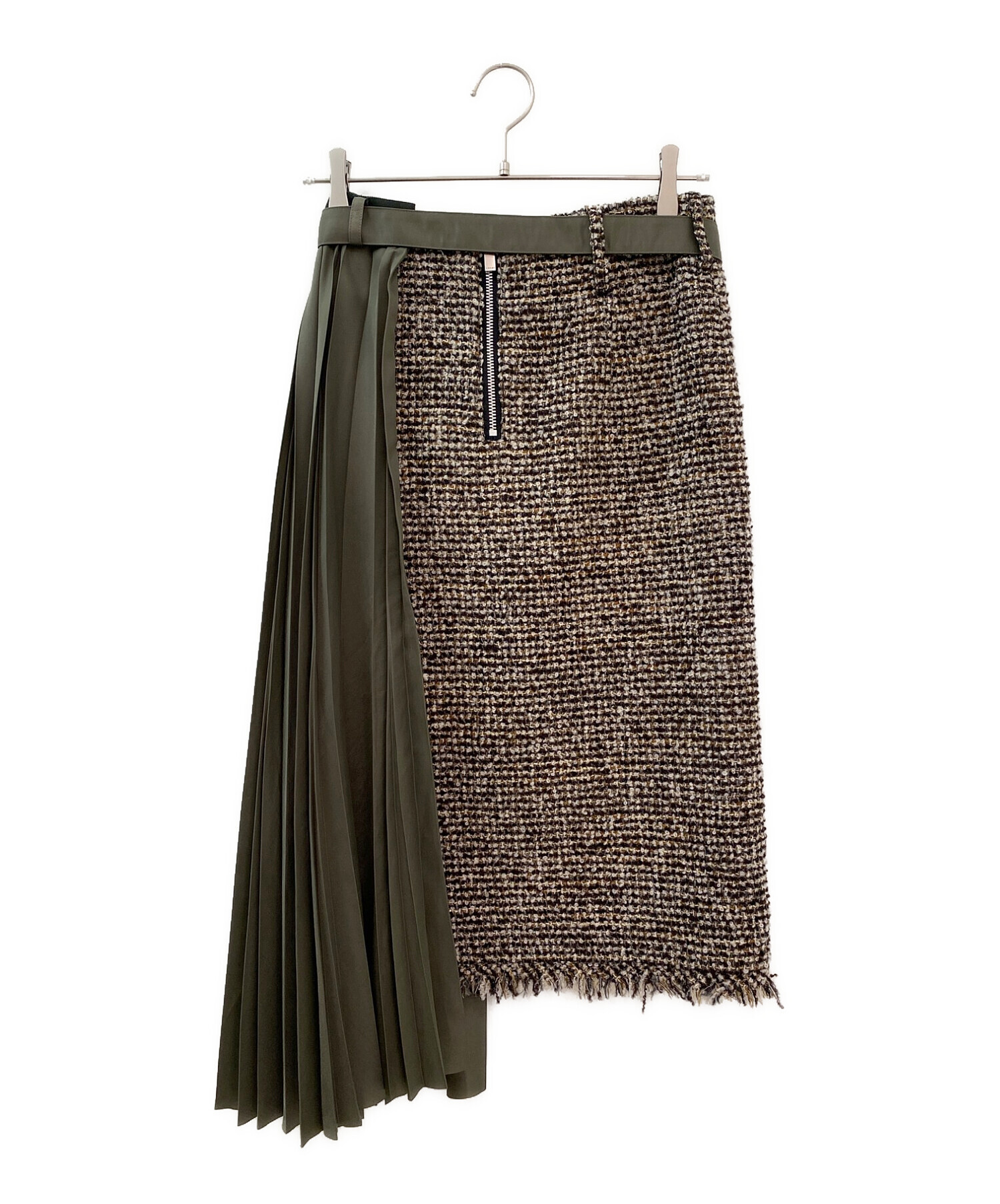 中古・古着通販】sacai (サカイ) プリーツツイードドッキングスカート