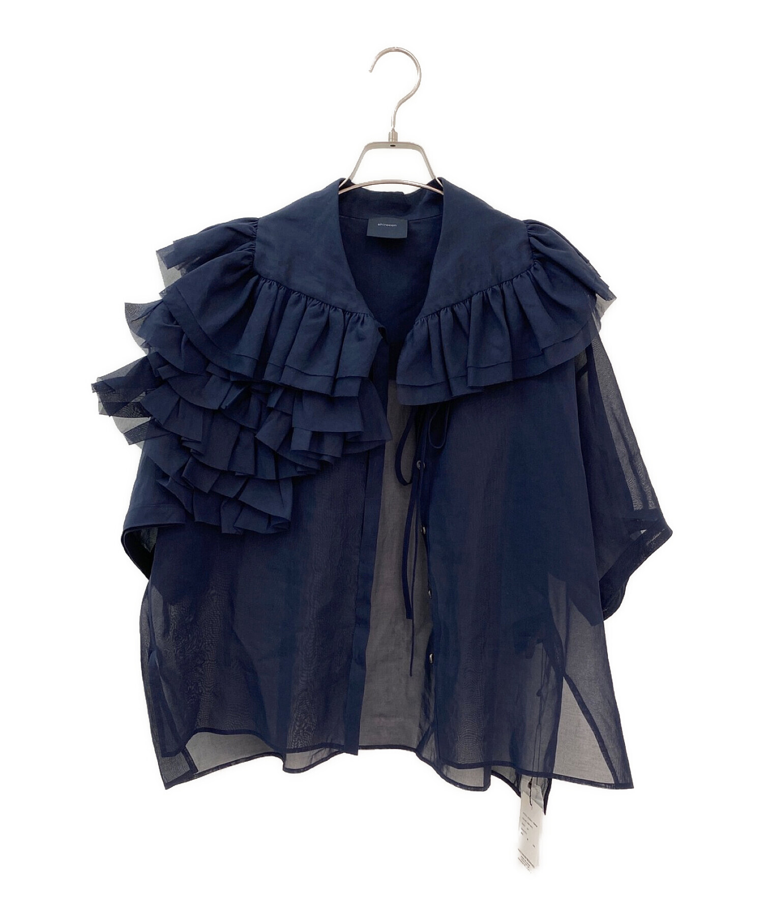 中古・古着通販】YORI (ヨリ) ダリアドレスシャツ ネイビー サイズ:36