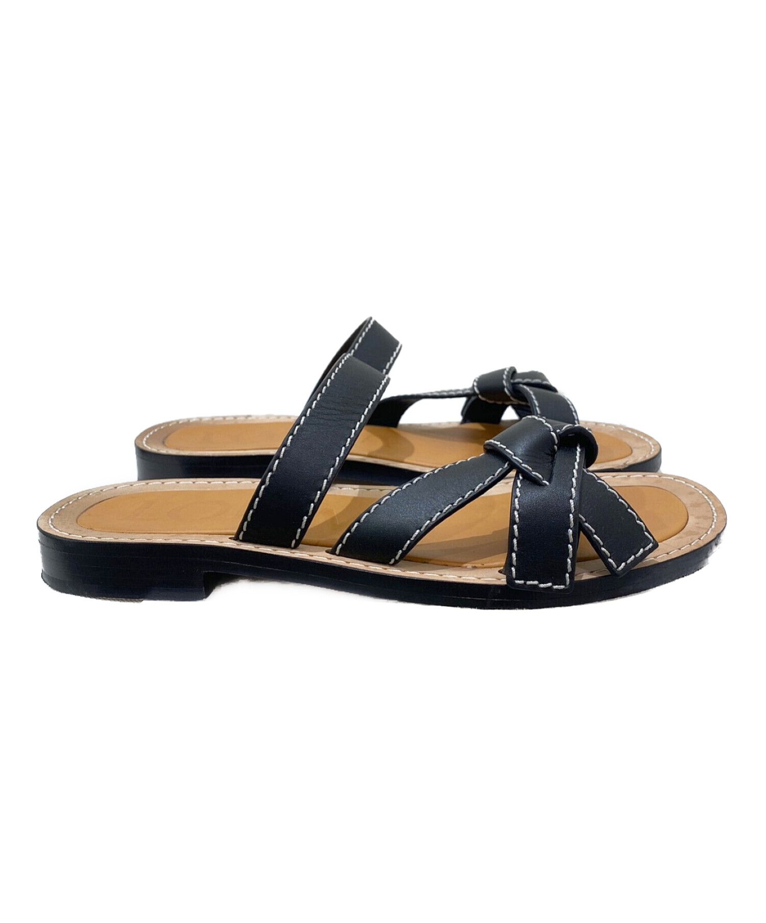 中古・古着通販】LOEWE (ロエベ) SANDALIA GATE FLAT ブラウン 