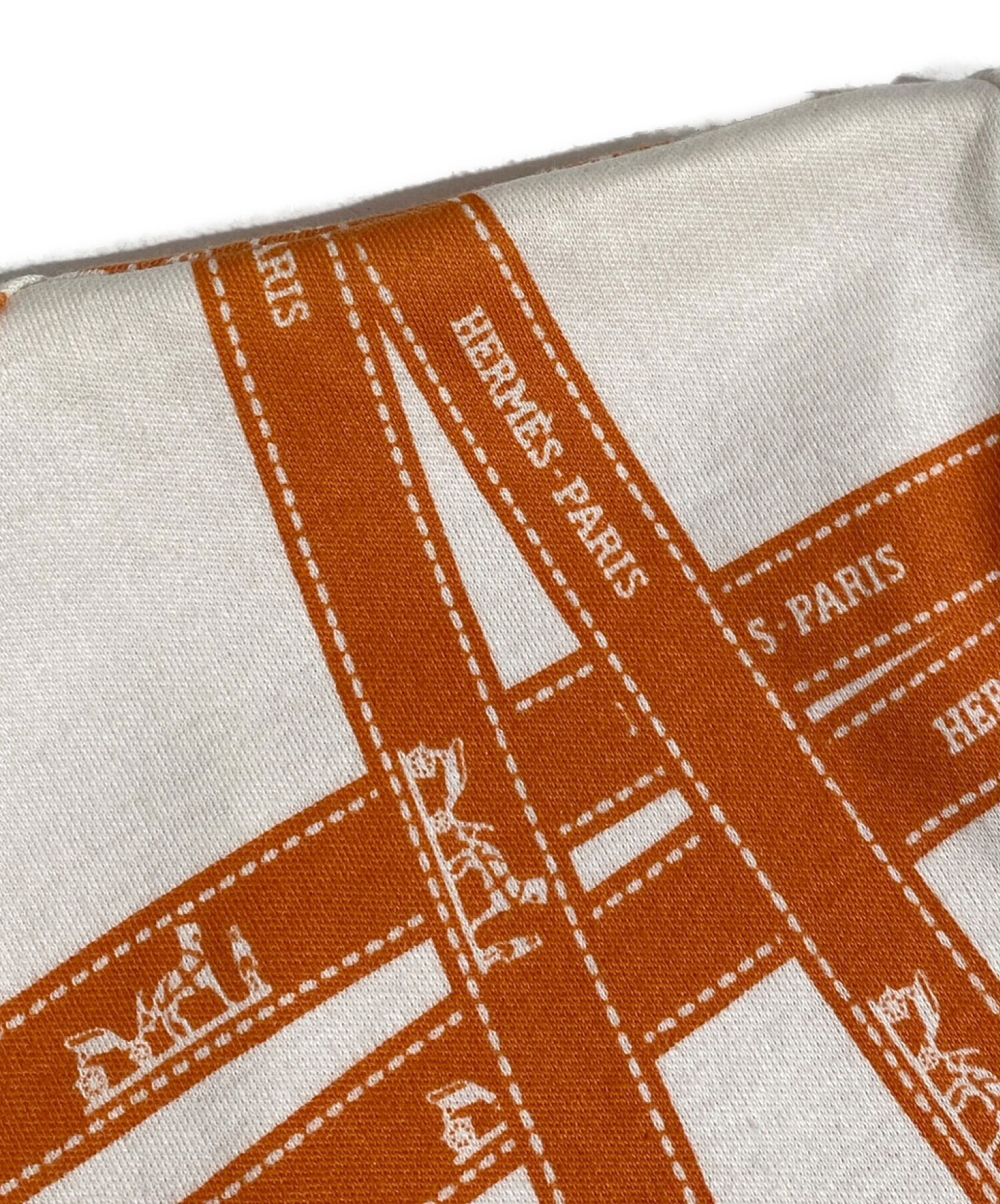 【HERMES】美品✨　エルメス　リボン柄　Tシャツ　オレンジ HERMES エルメス Tシャツ リボン柄 オレンジ M HERMES エルメス T