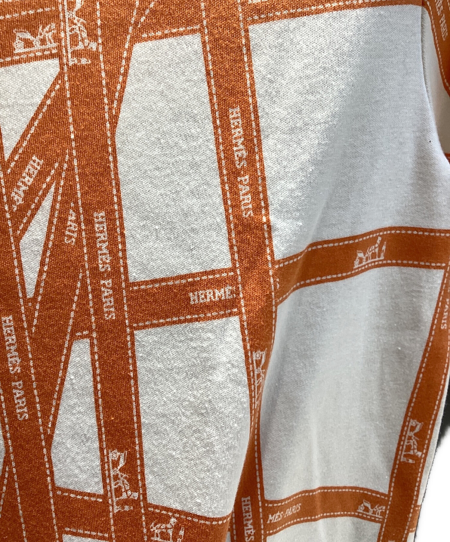 中古・古着通販】HERMES (エルメス) リボン柄Tシャツ ホワイト