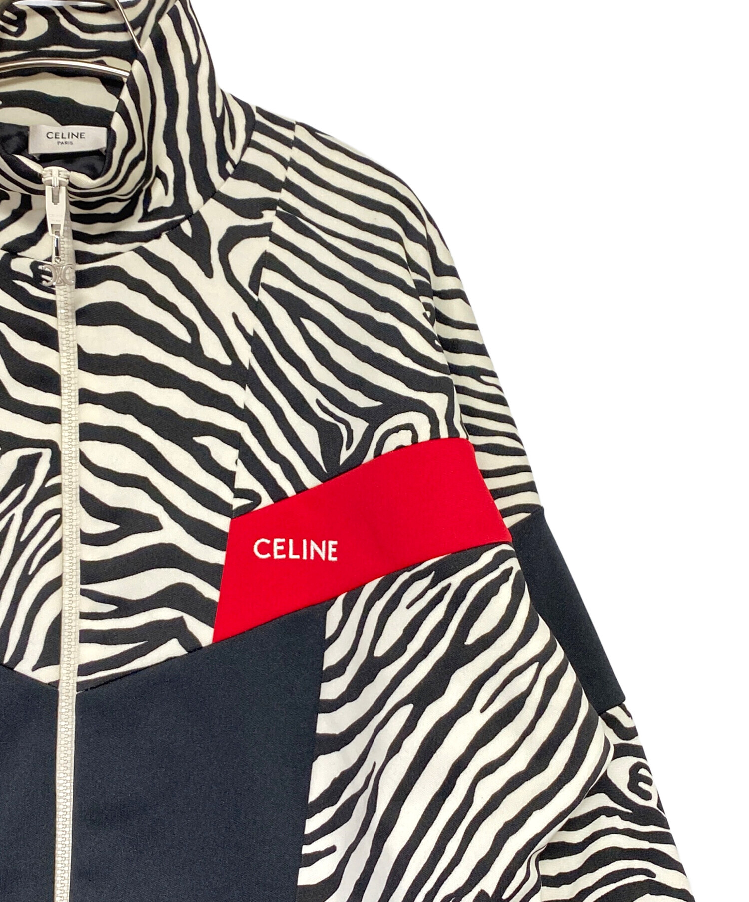 中古・古着通販】CELINE (セリーヌ) ゼブラ柄中綿ジャケット ブラック