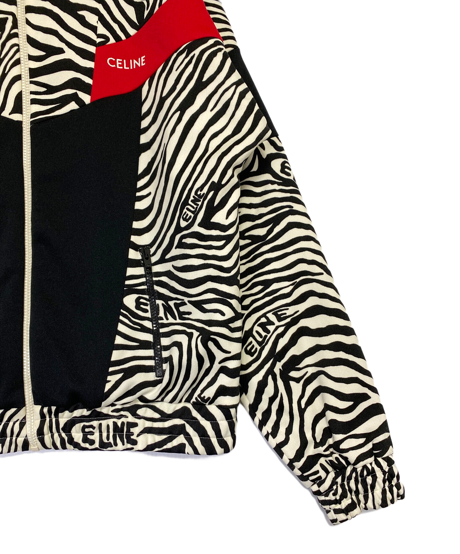 中古・古着通販】CELINE (セリーヌ) ゼブラ柄中綿ジャケット ブラック