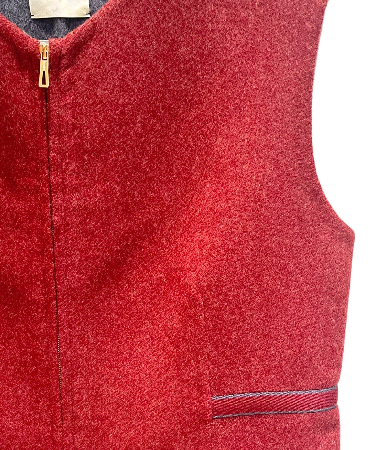 中古・古着通販】HERMES (エルメス) ロング ジレ レッド サイズ:40