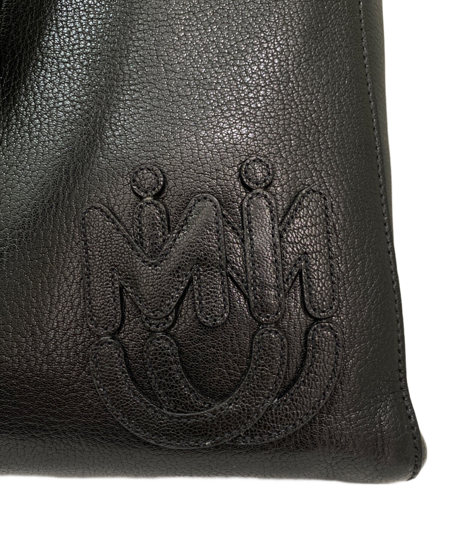 ☆ Miu Miu ☆ レザー miu miu MADRAS黒レザー トートバッグ バッグ 