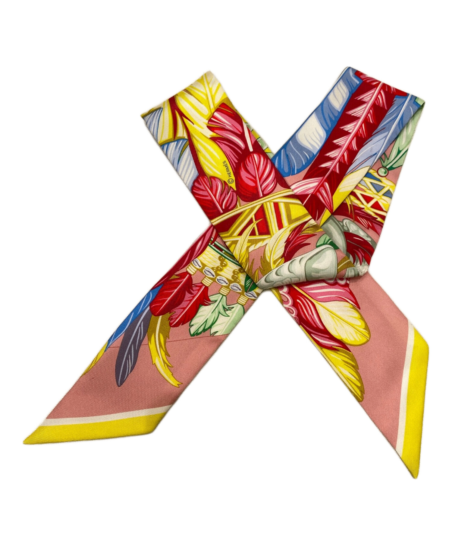 【希少】HERMES・エルメス・ツイリー・プリーツ・マルチカラー 中古・古着通販】HERMES (エルメス) ツイリー マルチカラー(ピンク