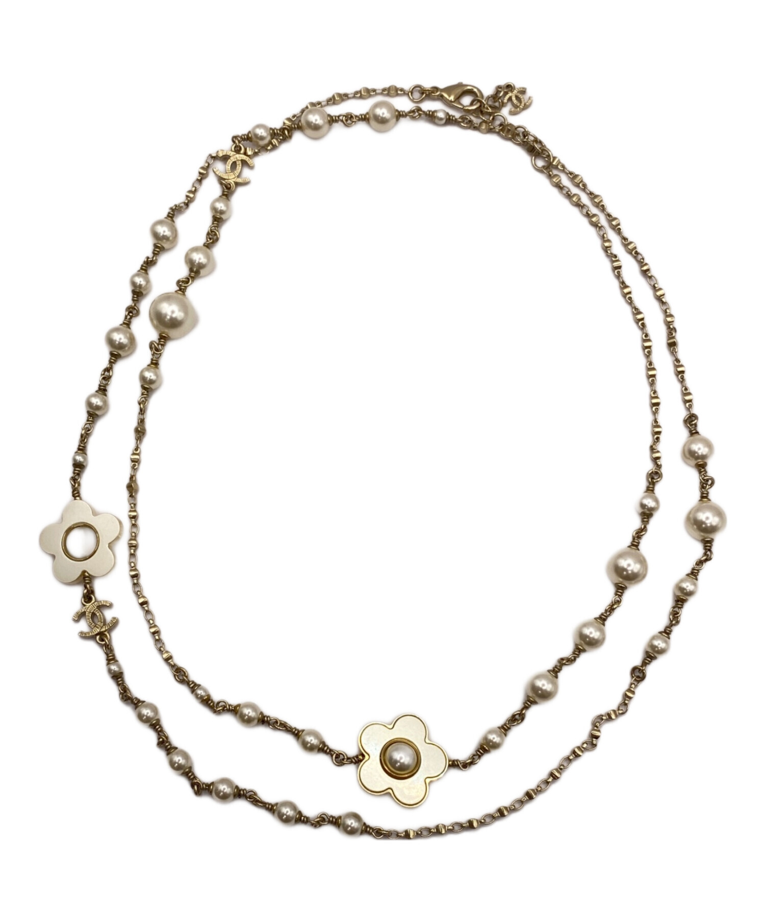 中古・古着通販】CHANEL (シャネル) パールフラワーモチーフネックレス