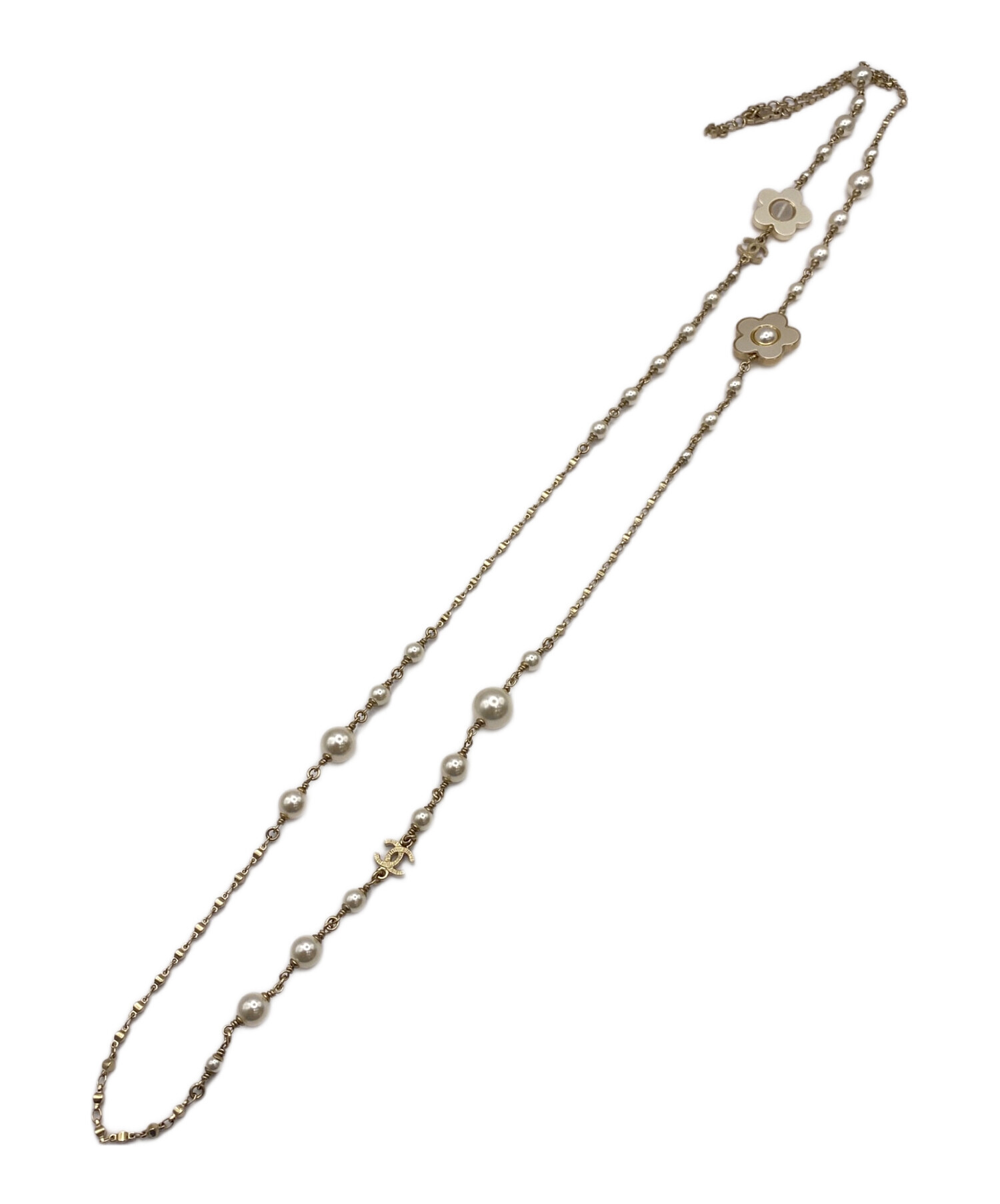 中古・古着通販】CHANEL (シャネル) パールフラワーモチーフネックレス