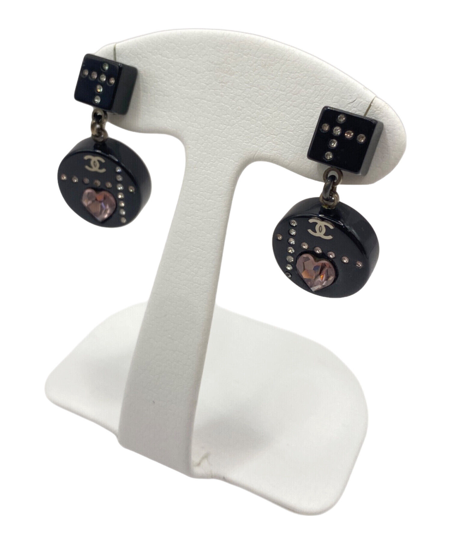 中古・古着通販】CHANEL (シャネル) ラインストーンスイングハート