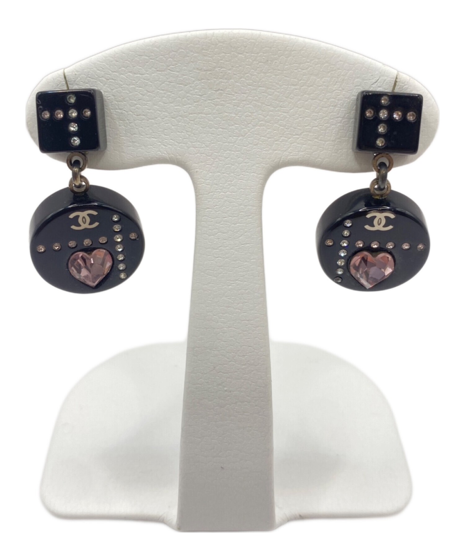 中古・古着通販】CHANEL (シャネル) ラインストーンスイングハート