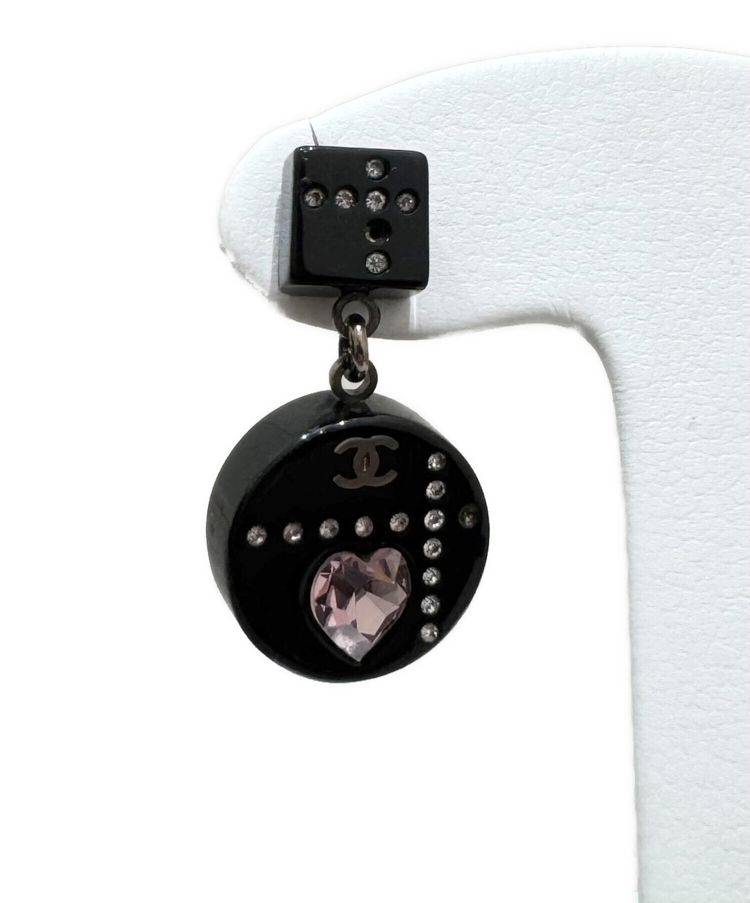 中古・古着通販】CHANEL (シャネル) ラインストーンスイングハート