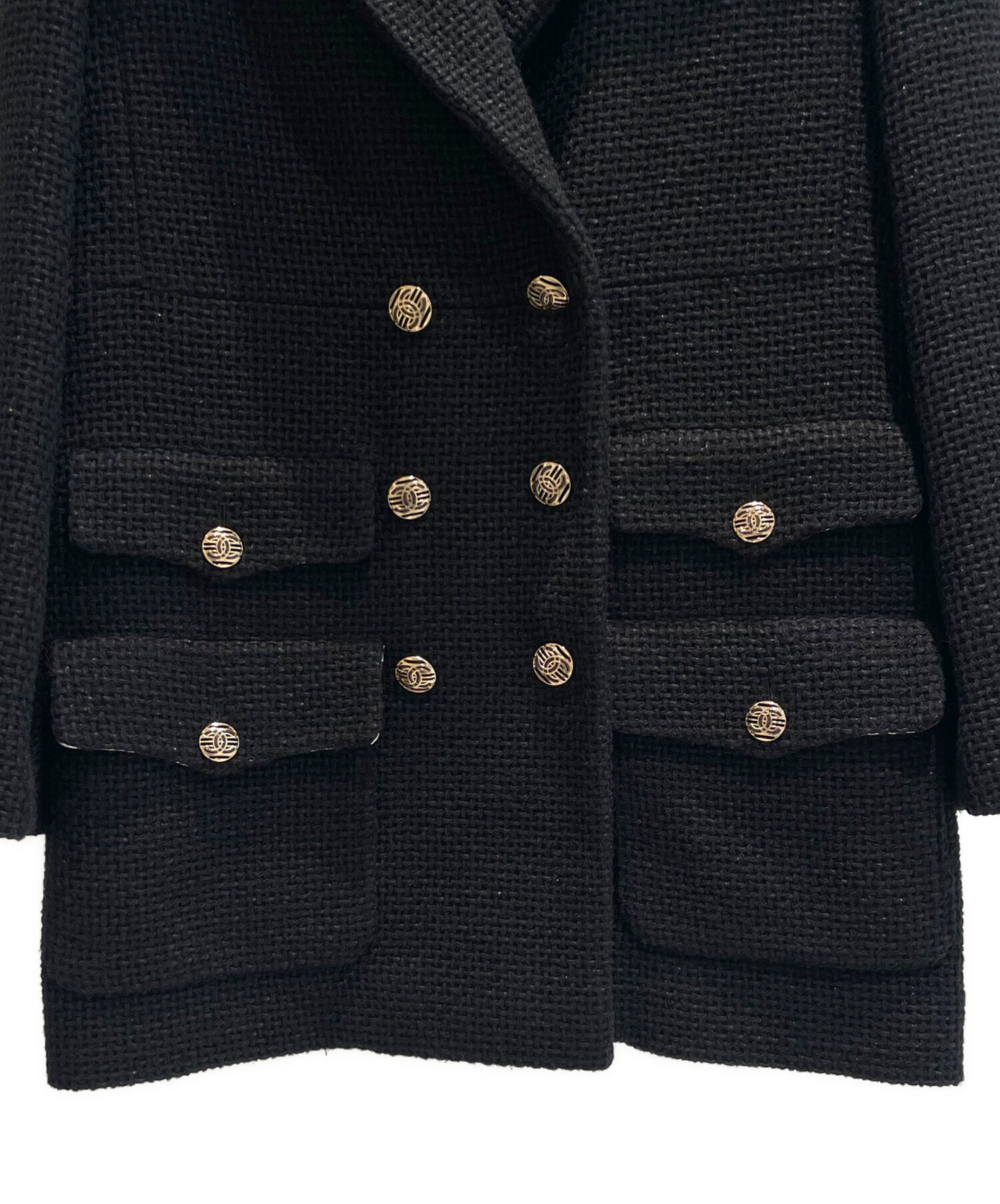 中古・古着通販】CHANEL (シャネル) ココボタンツイードダブルコート  