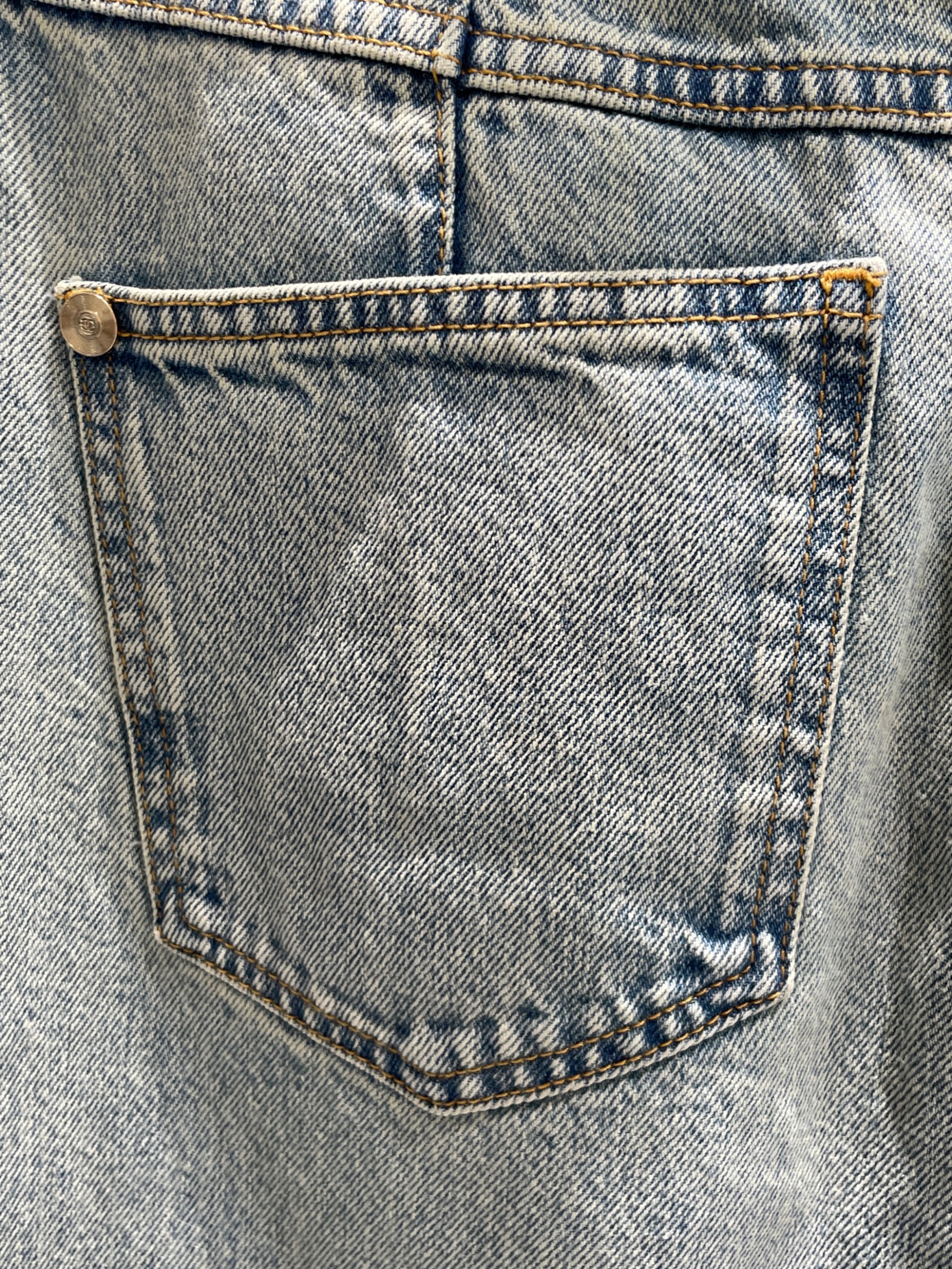 中古・古着通販】CHANEL (シャネル) カメリアワイドデニムパンツ