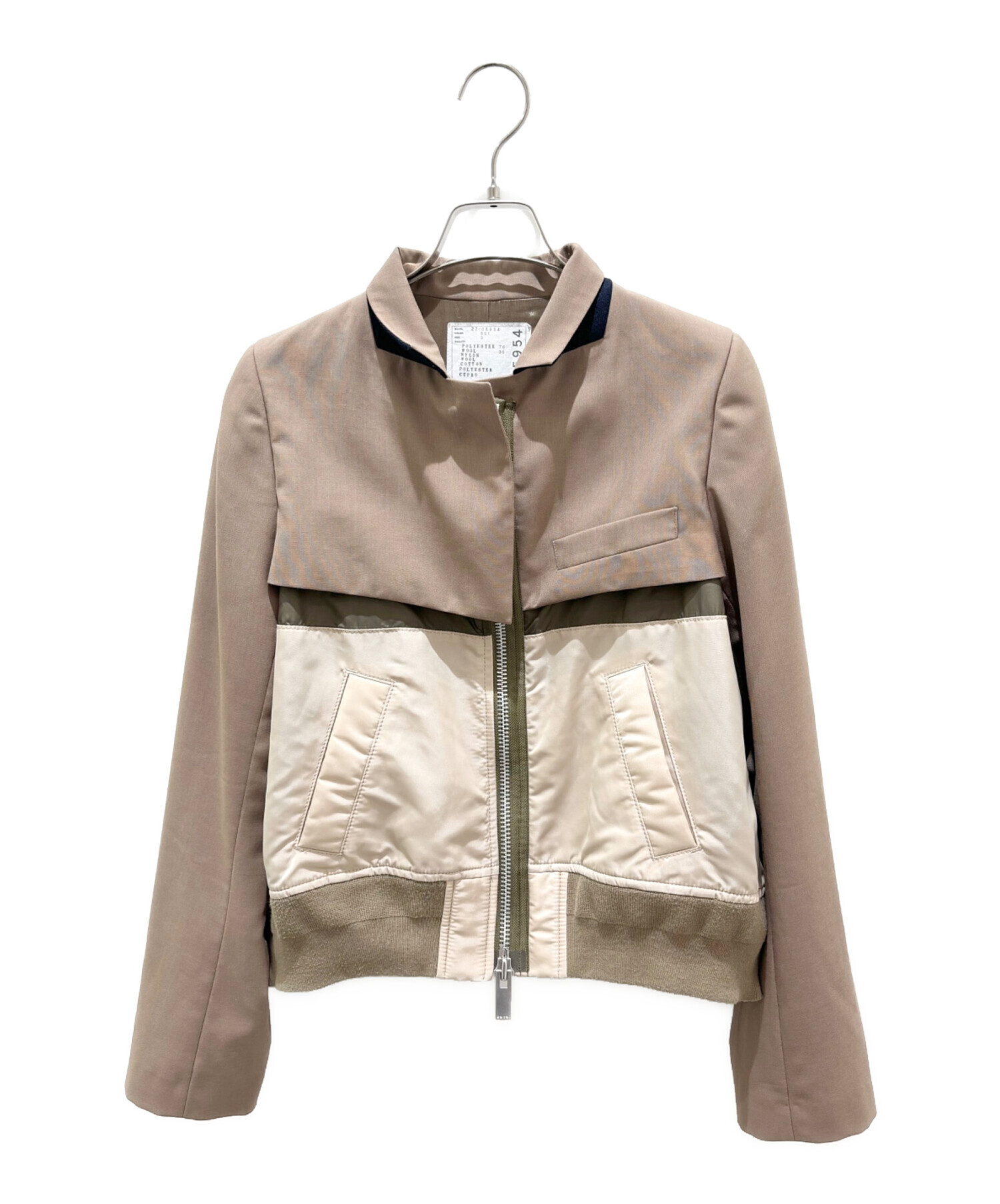 中古・古着通販】sacai (サカイ) Nylon Twill Mix Jacket ベージュ 