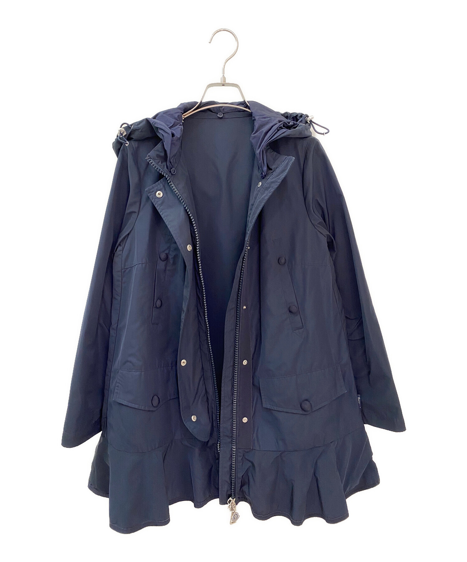 モンクレール CHEVAINE スプリングコート サイズ0 ネイビー 中古・古着通販】MONCLER (モンクレール) CHEVAINE/コート ネイビー