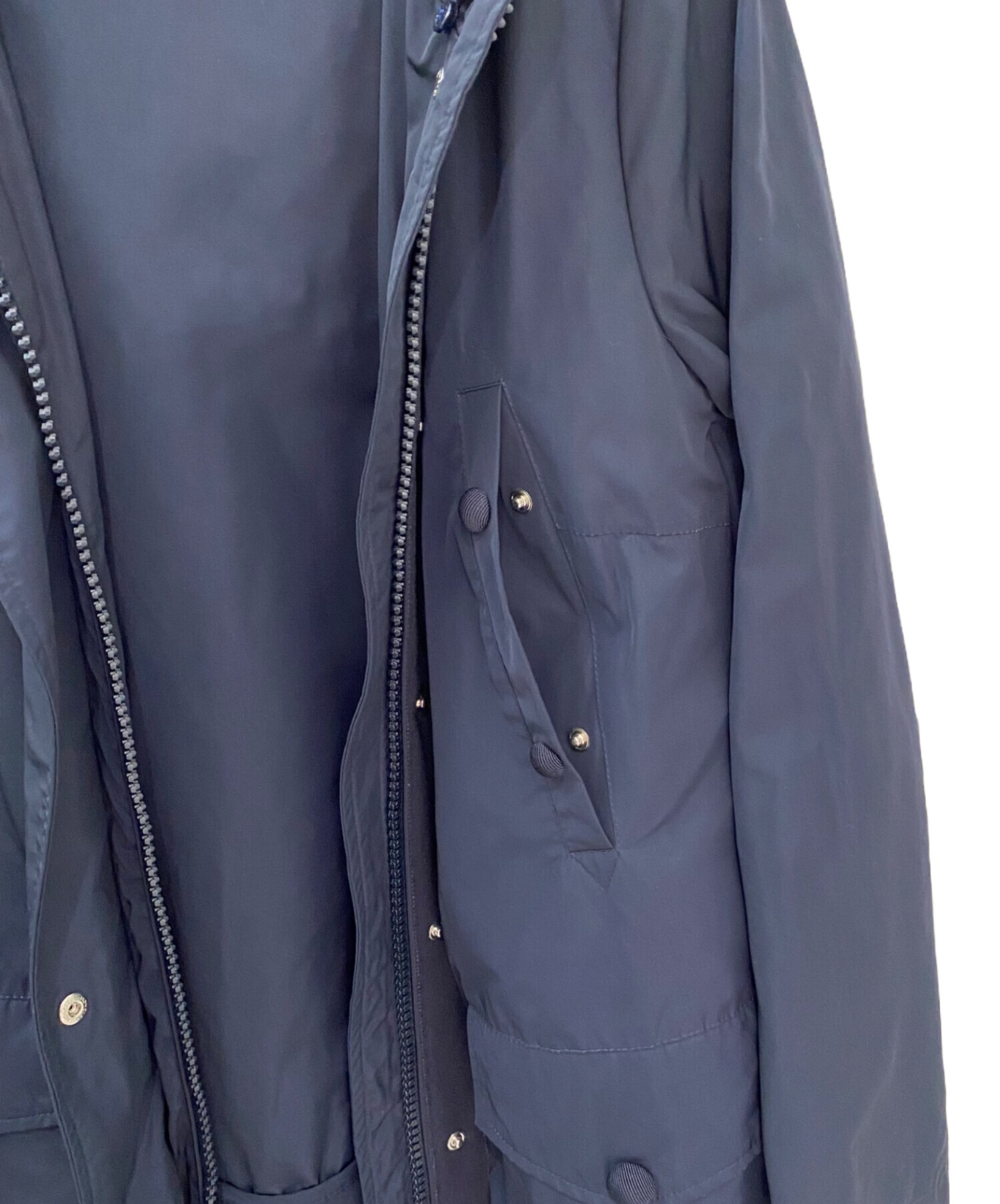 モンクレール CHEVAINE スプリングコート サイズ0 ネイビー 中古・古着通販】MONCLER (モンクレール) CHEVAINE/コート ネイビー