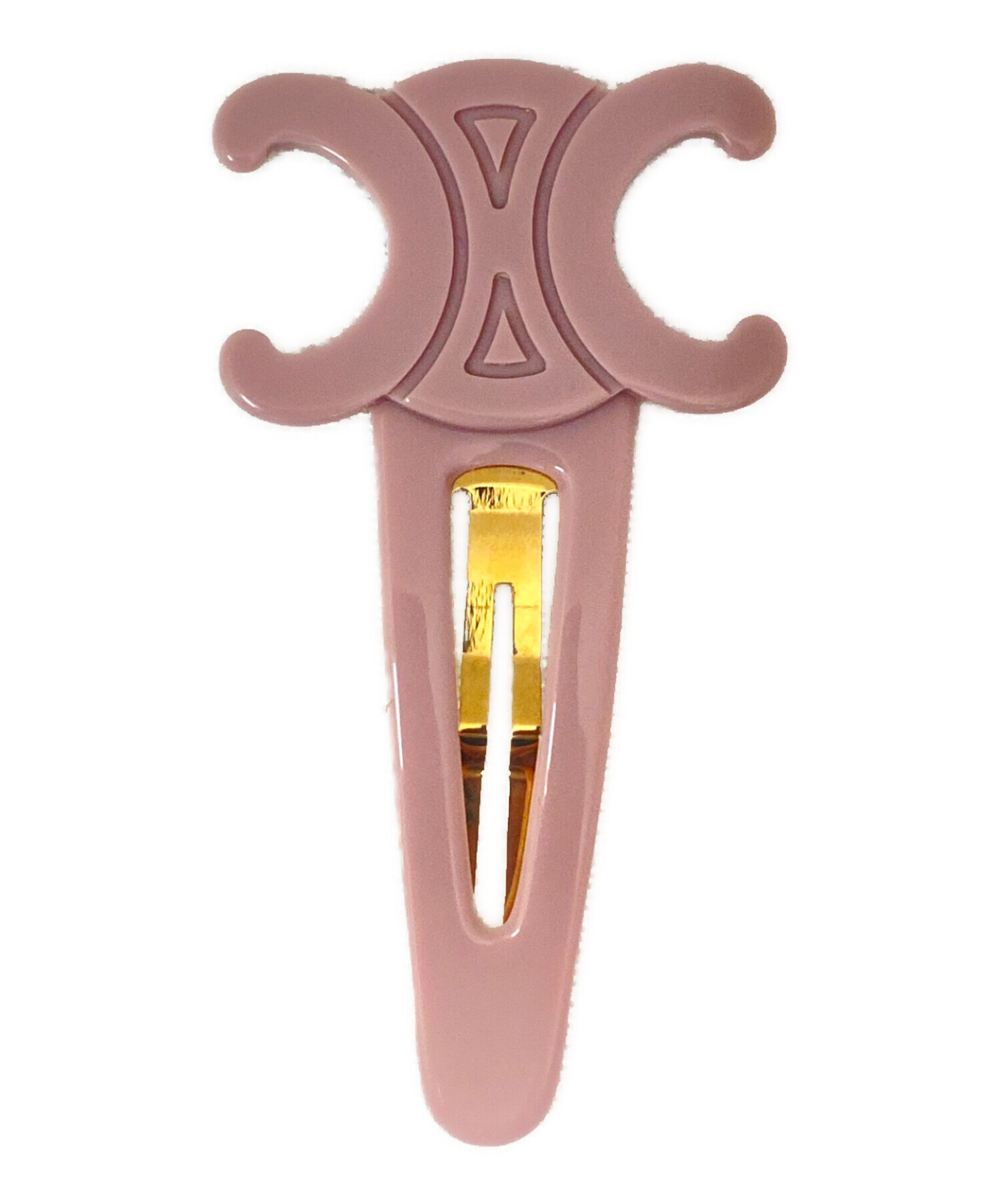 セリーヌ トリオンフ ラージ スナップ ヘアクリップ ピンク