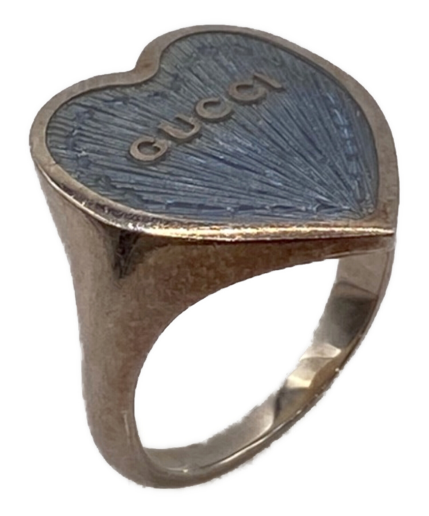 中古・古着通販】GUCCI (グッチ) ハートリング シルバー×ブルー サイズ 