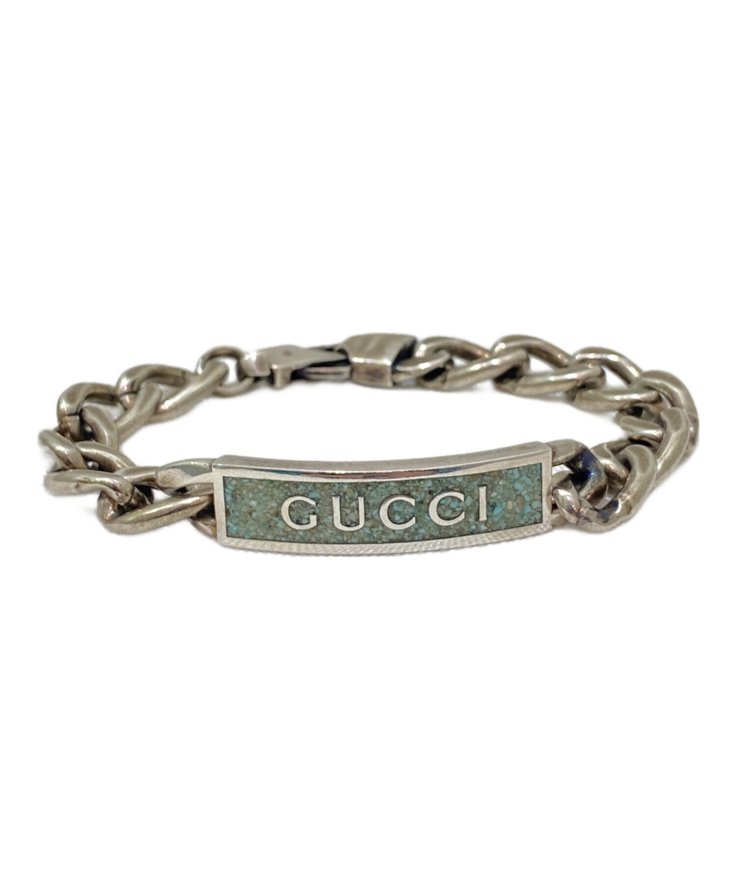 小町様 GUCCI バングル ブレスレット 中古品 中古・古着通販】GUCCI (グッチ) ロゴプレートブレスレット サイズ