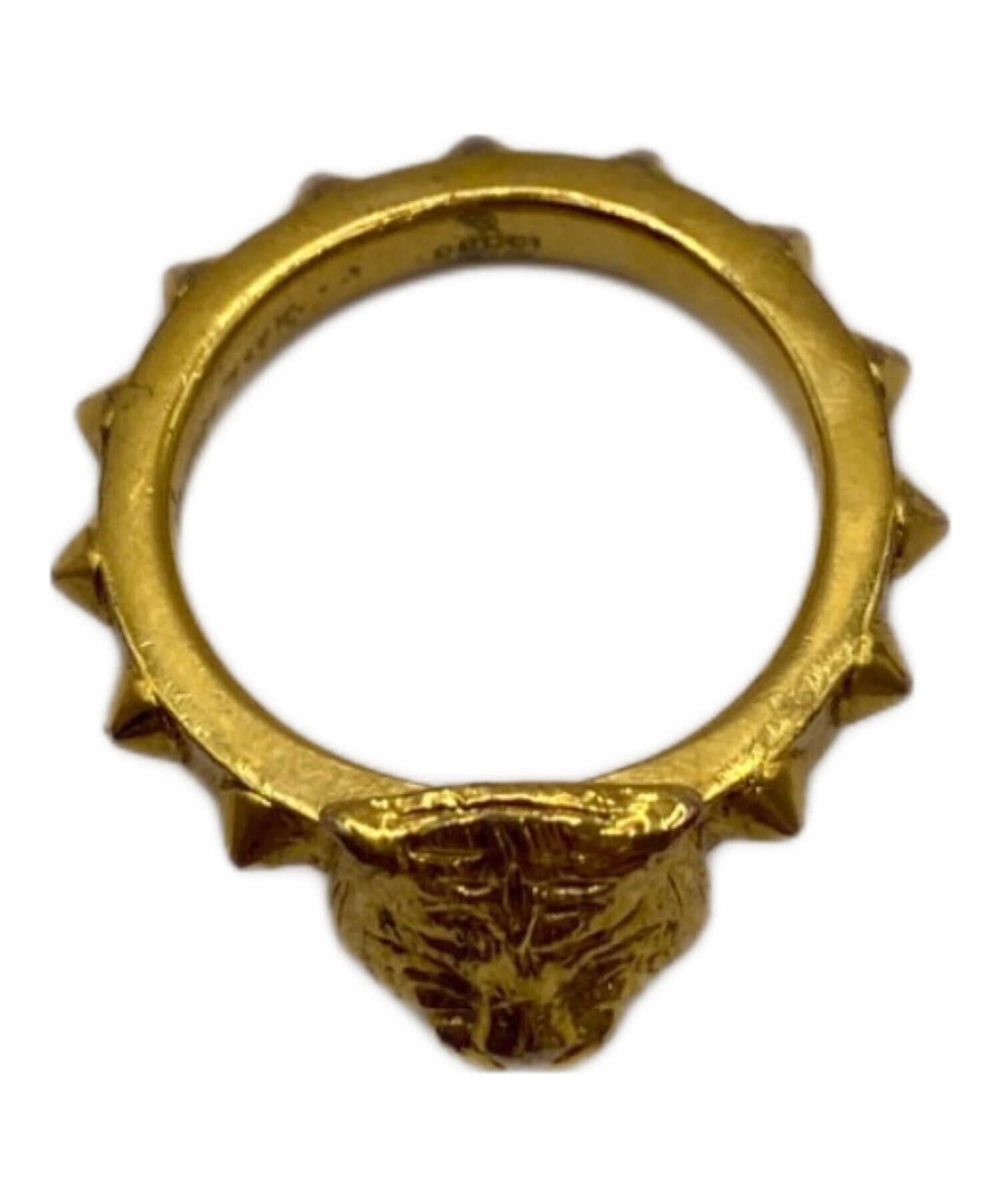 中古・古着通販】GUCCI (グッチ) タイガーヘッドリング ゴールド