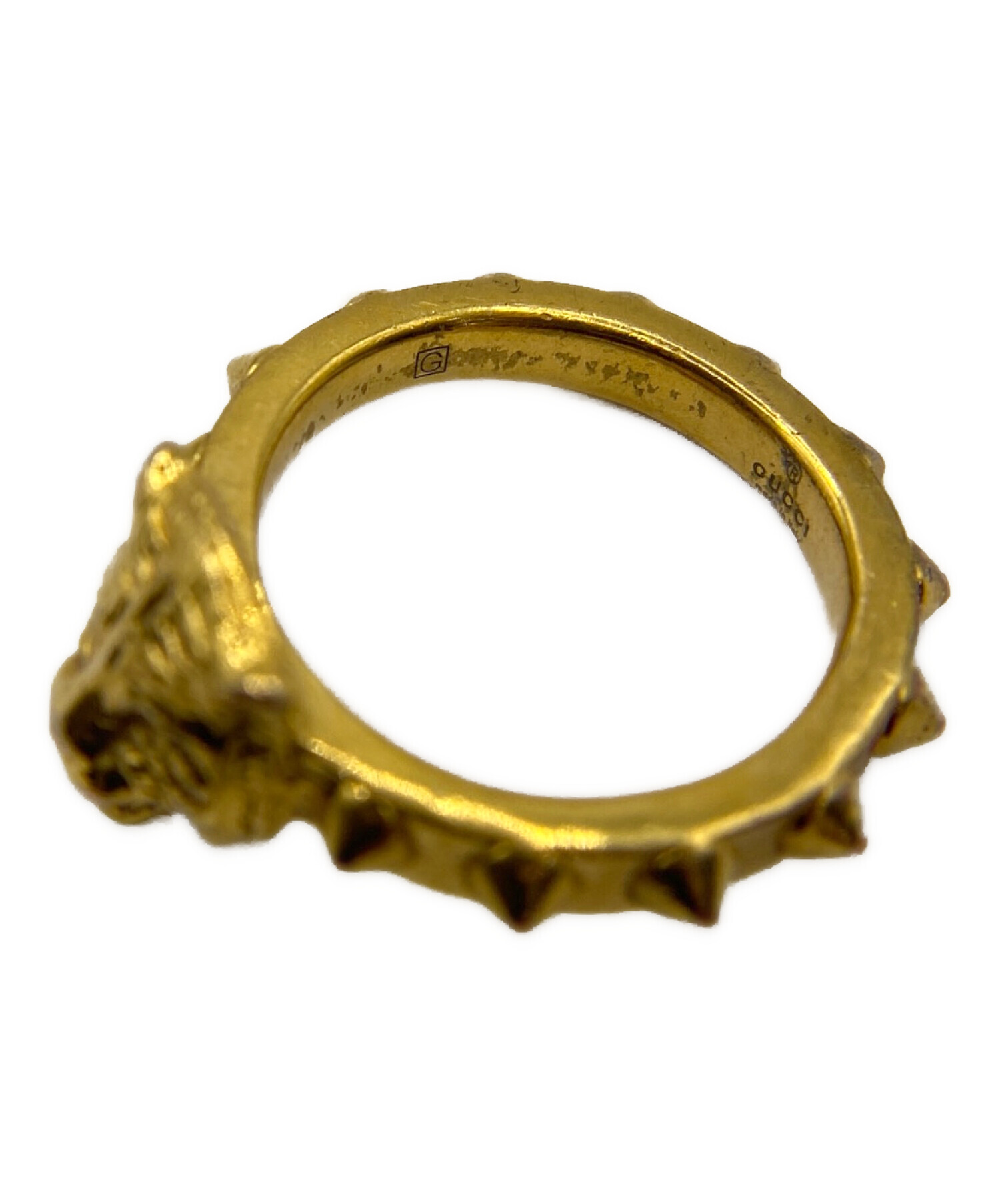 中古・古着通販】GUCCI (グッチ) タイガーヘッドリング ゴールド