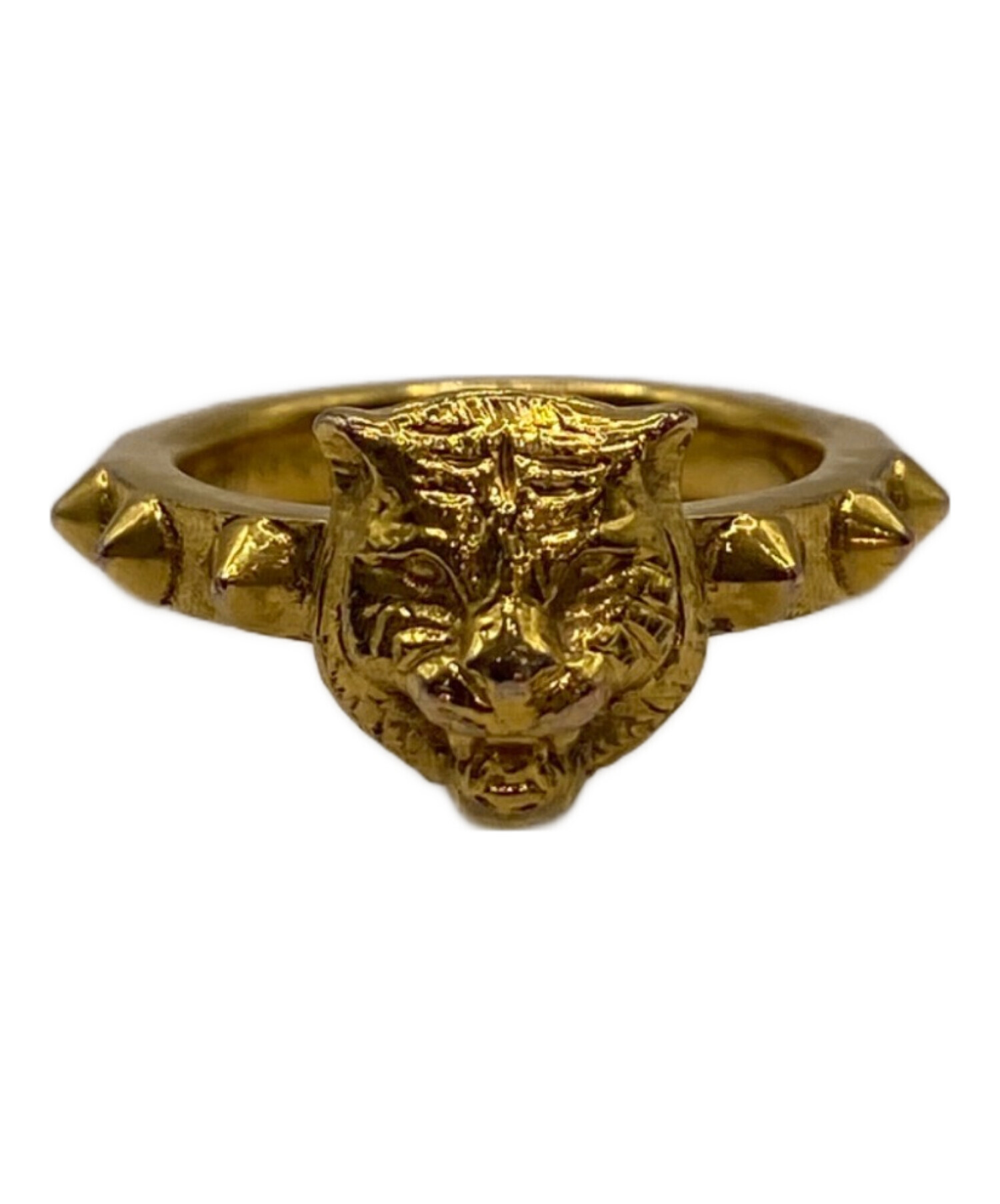 中古・古着通販】GUCCI (グッチ) タイガーヘッドリング ゴールド