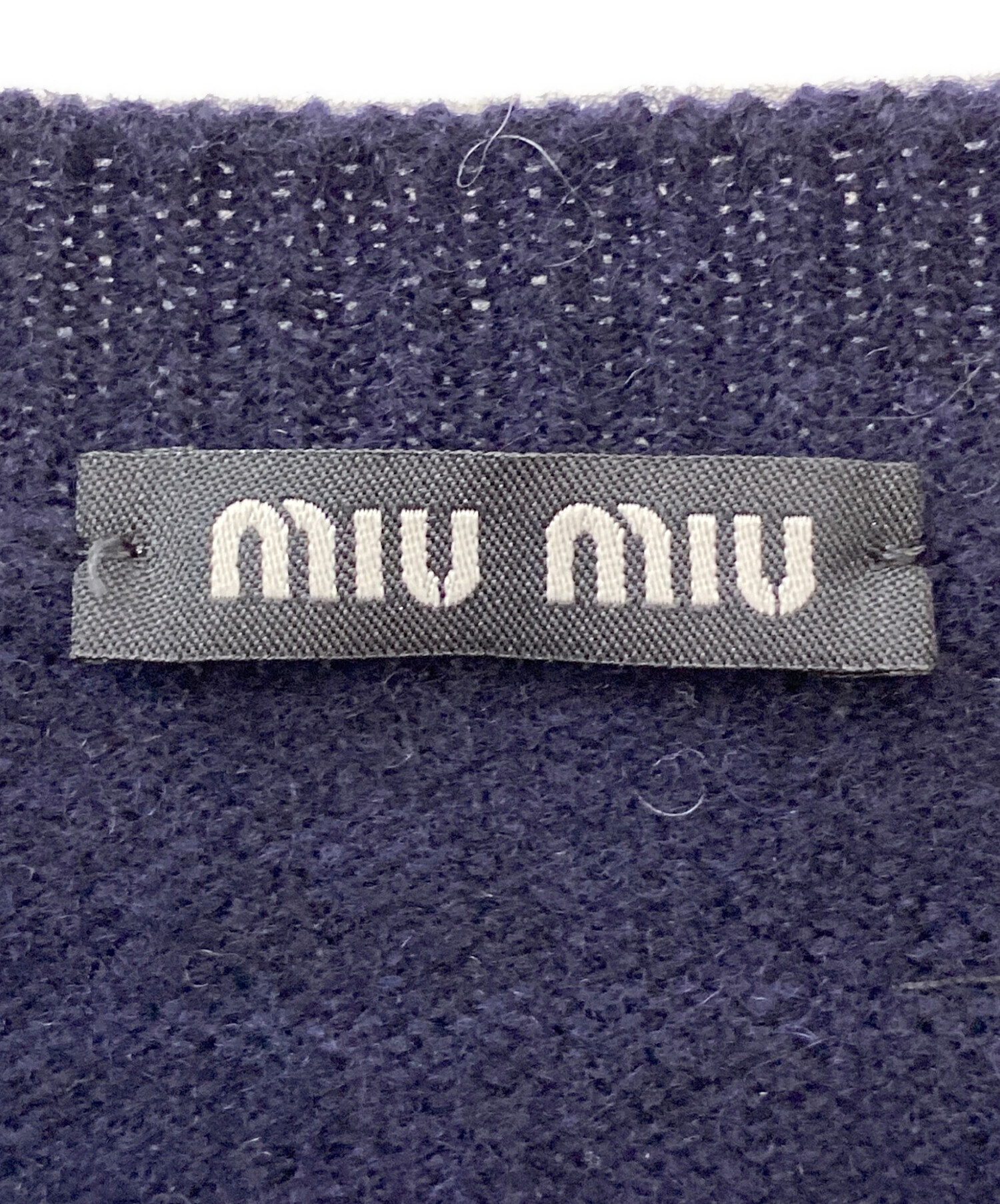 中古・古着通販】MIU MIU (ミュウミュウ) Vネックニット ネイビー