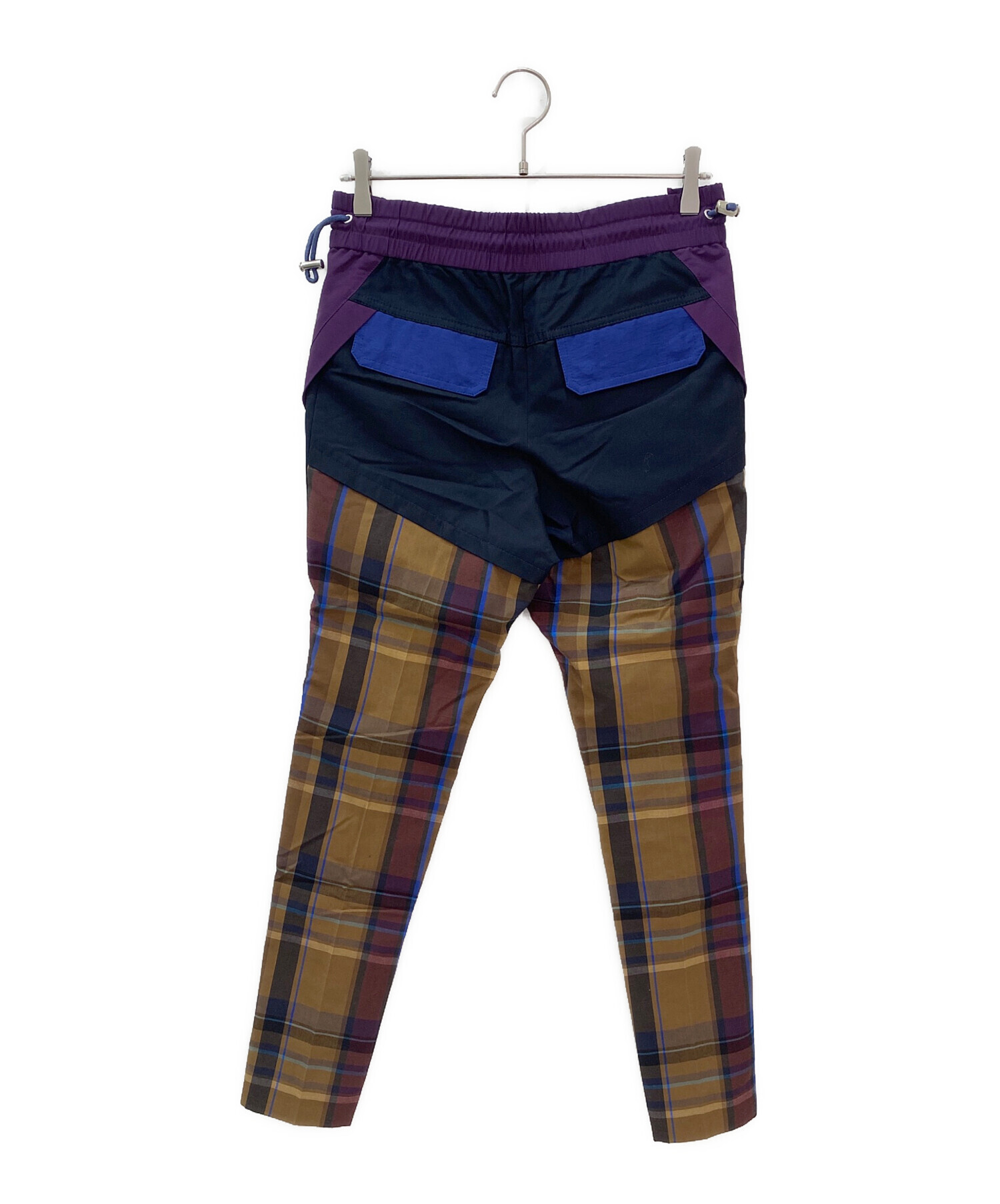 中古・古着通販】sacai (サカイ) チェックドッキングパンツ ブラウン 