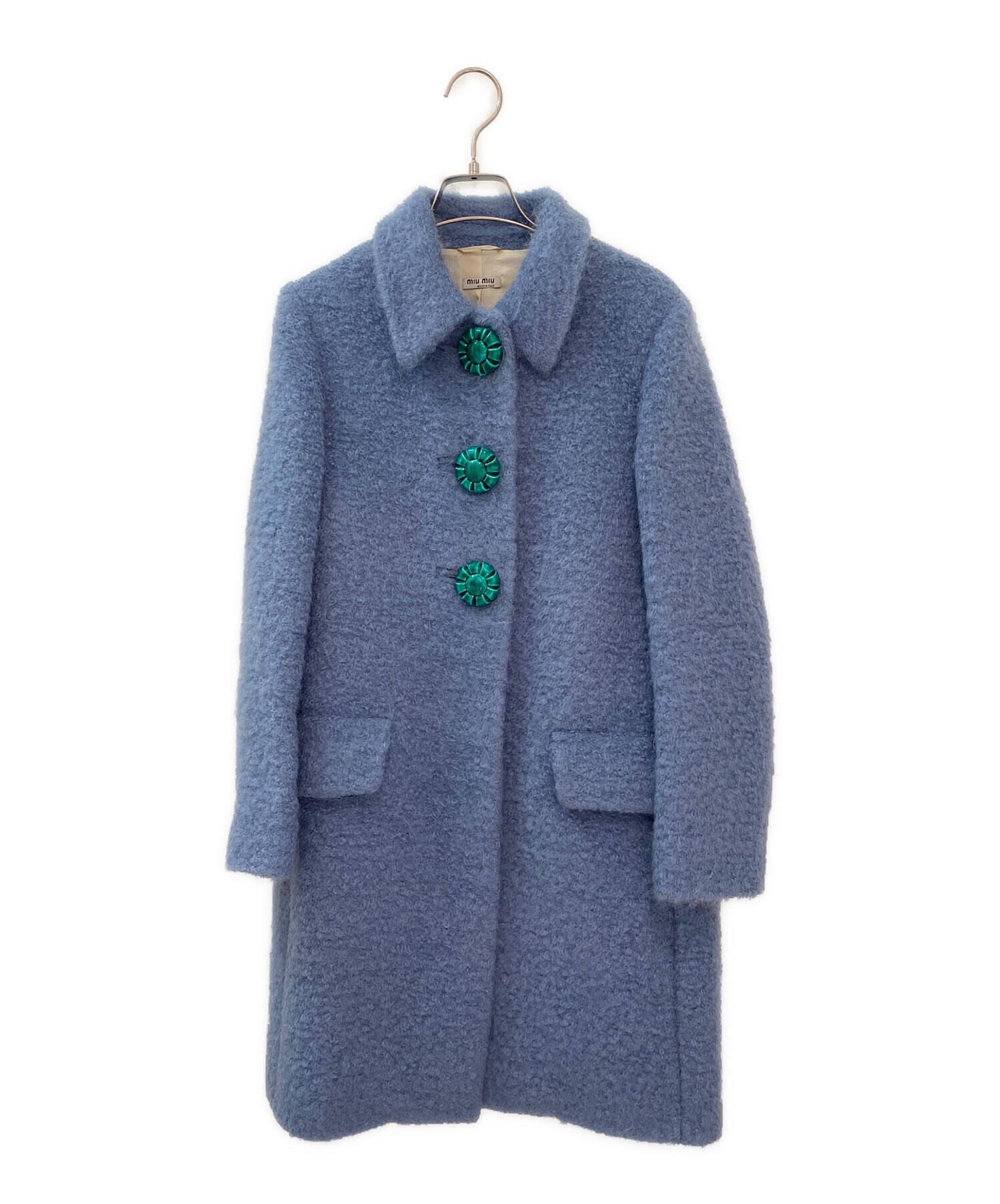 中古・古着通販】MIU MIU (ミュウミュウ) モヘアコート スカイブルー