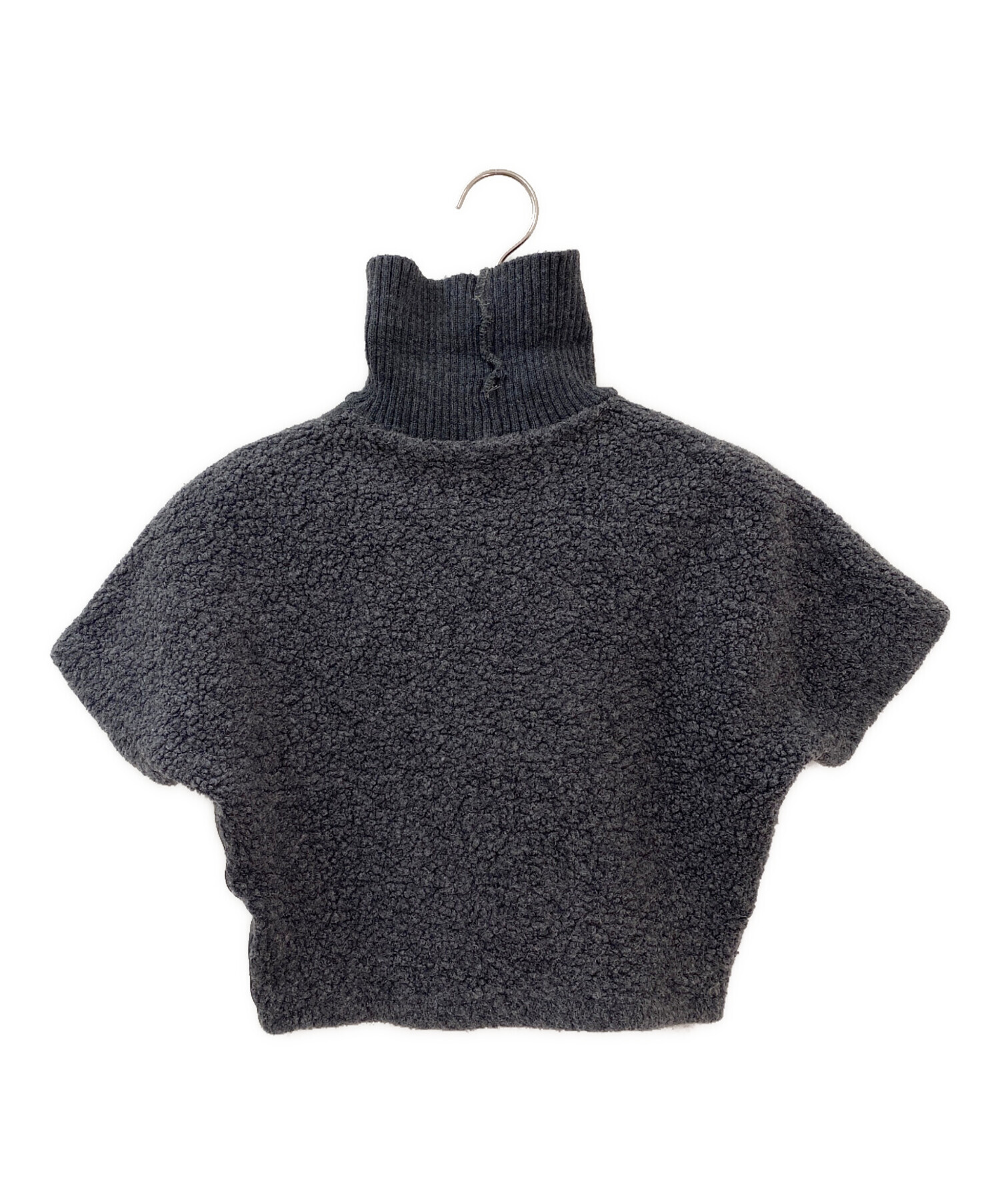 中古・古着通販】FENDI (フェンディ) タートルネック半袖ニット グレー 