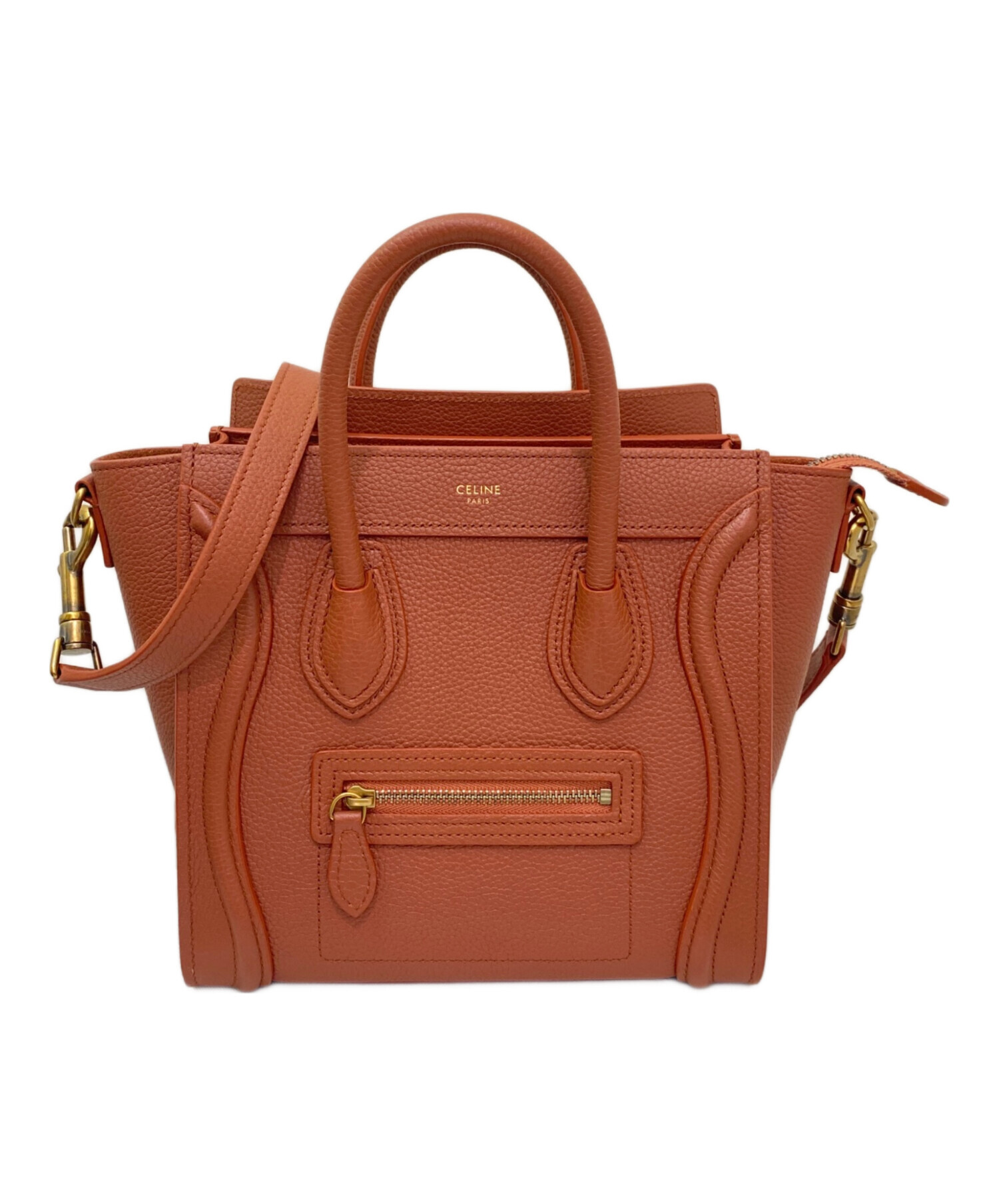 中古・古着通販】CELINE (セリーヌ) ラゲージ ナノ オレンジ サイズ 