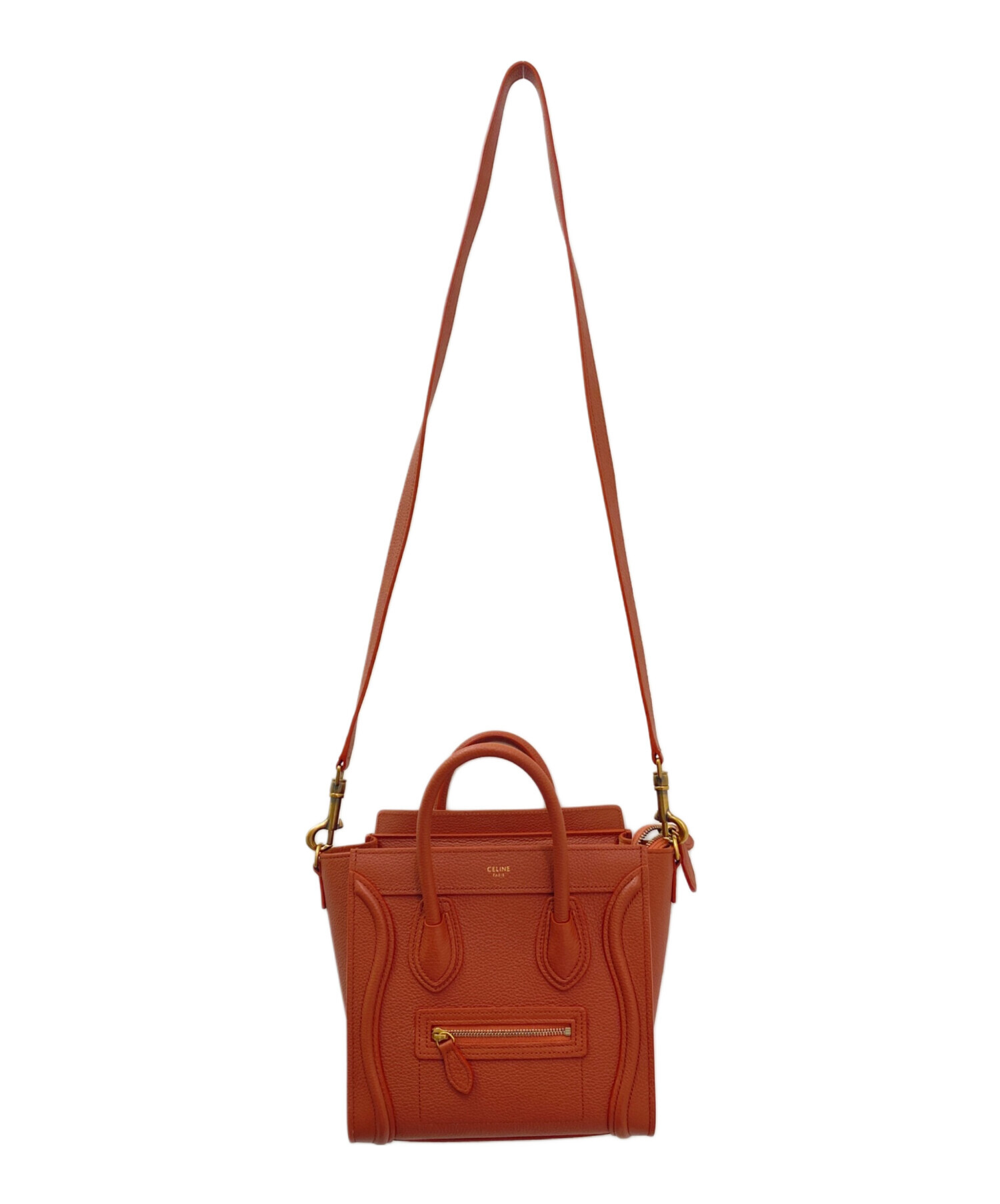中古・古着通販】CELINE (セリーヌ) ラゲージ ナノ オレンジ サイズ 