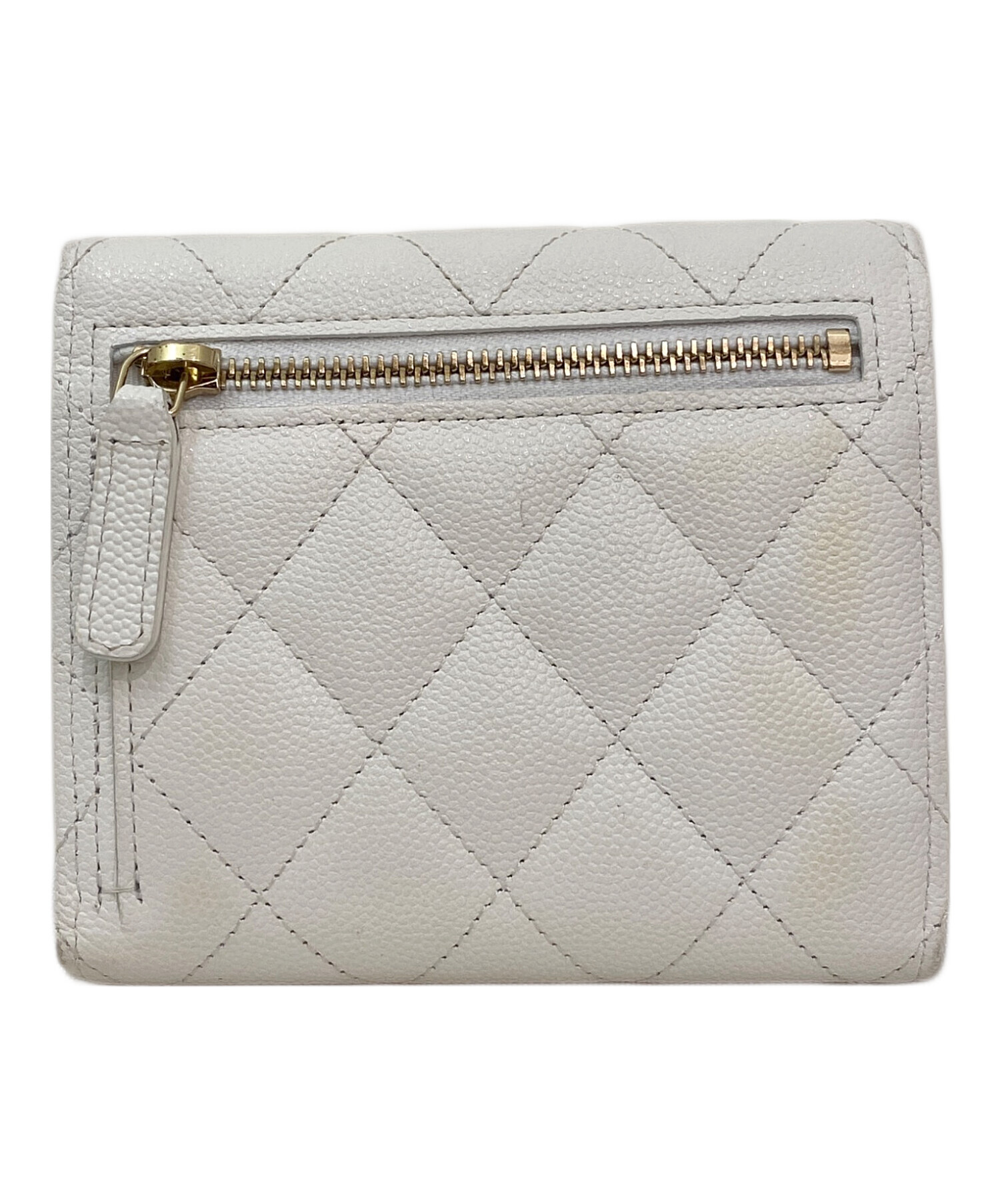 中古・古着通販】CHANEL (シャネル) マトラッセ3つ折り財布 ホワイト 