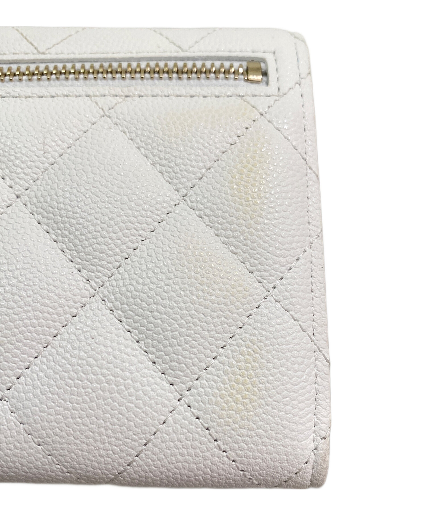中古・古着通販】CHANEL (シャネル) マトラッセ3つ折り財布 ホワイト 