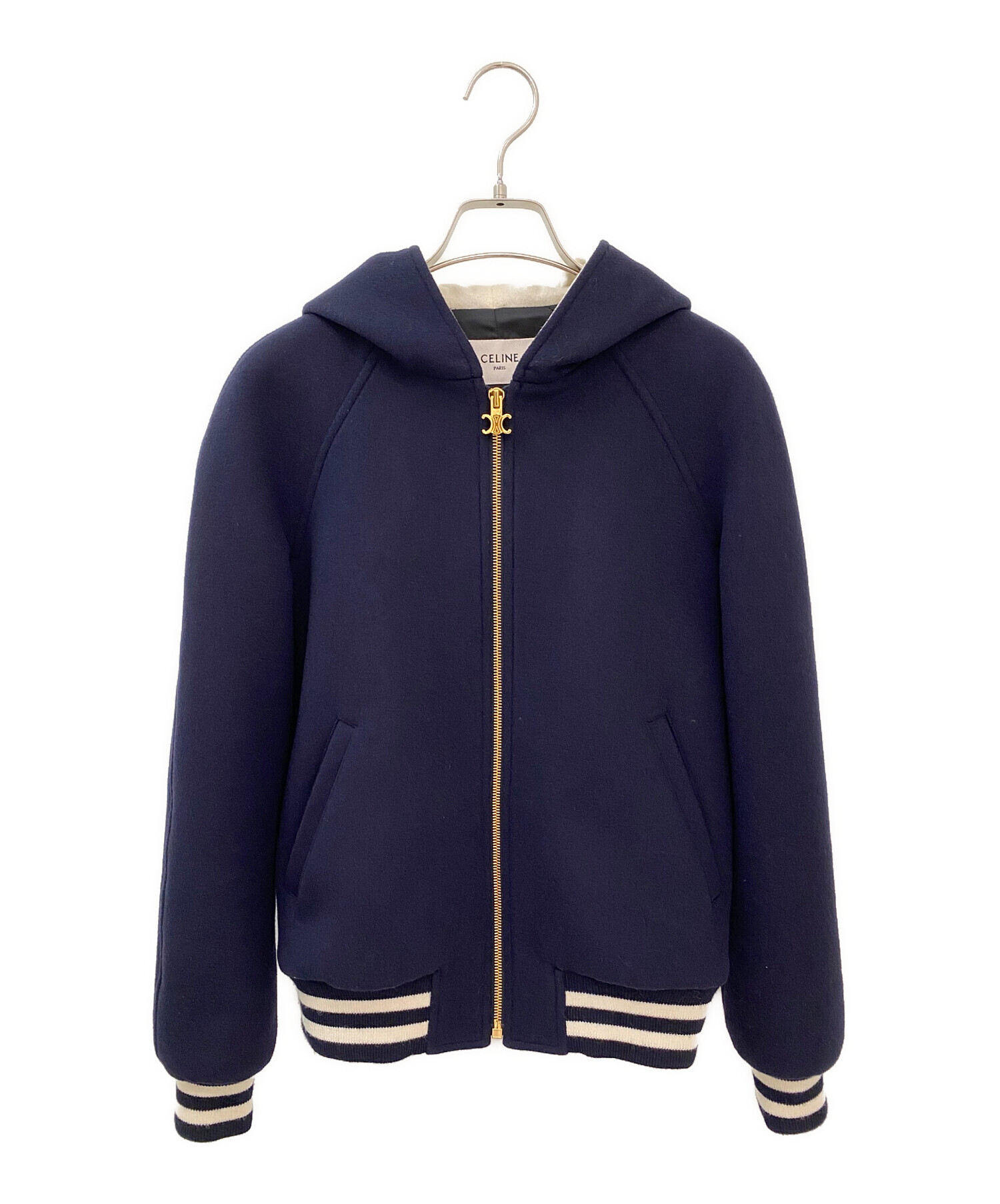 中古・古着通販】CELINE (セリーヌ) HOODED TEDDY JACKET ネイビー 