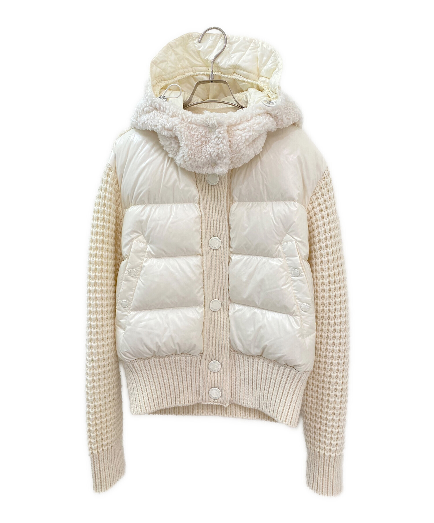 中古・古着通販】MONCLER (モンクレール) ボアフーデッド切替ダウン 