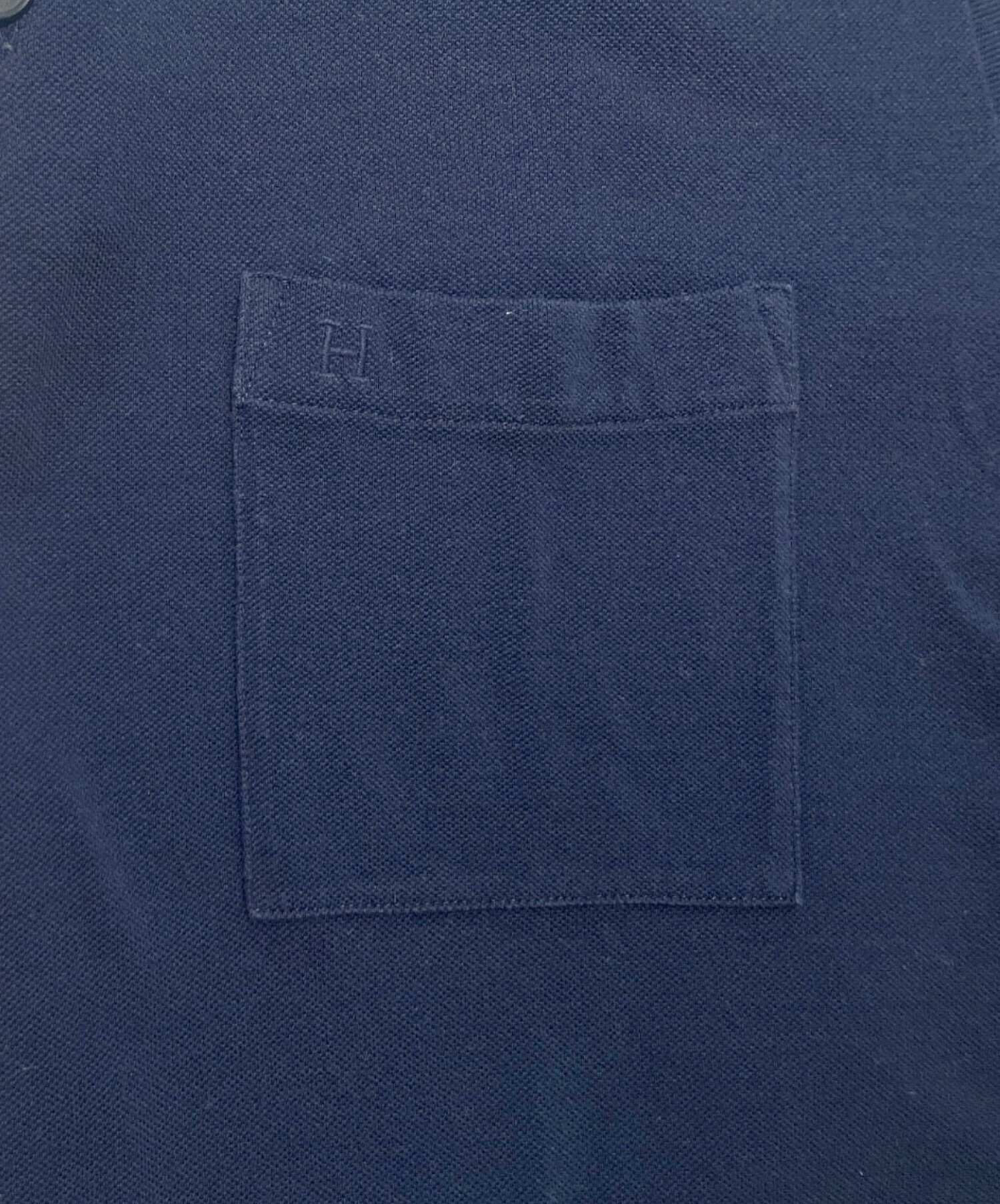 中古・古着通販】HERMES (エルメス) 鹿の子ポロシャツ ネイビー サイズ