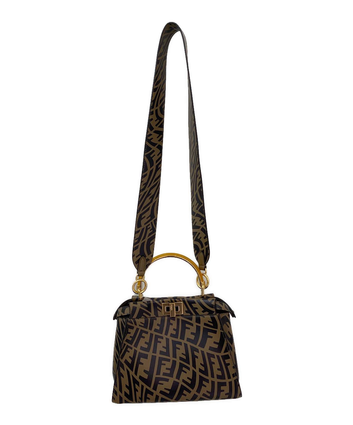 美品 FENDI フェンディ パイソンレザー マチなし ワンショルダーバッグ ブラウン系 レディース 古着 中古 USED 中古・古着通販】FENDI (フェンディ) ショルダーバッグ ブラウン