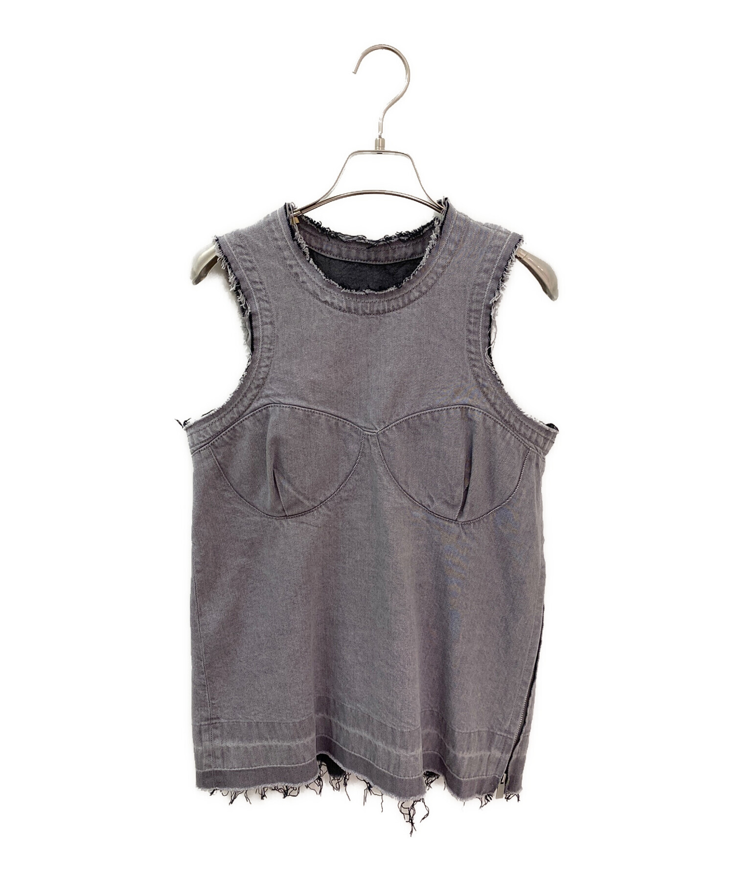 中古・古着通販】sacai (サカイ) デニムトップス グレー サイズ