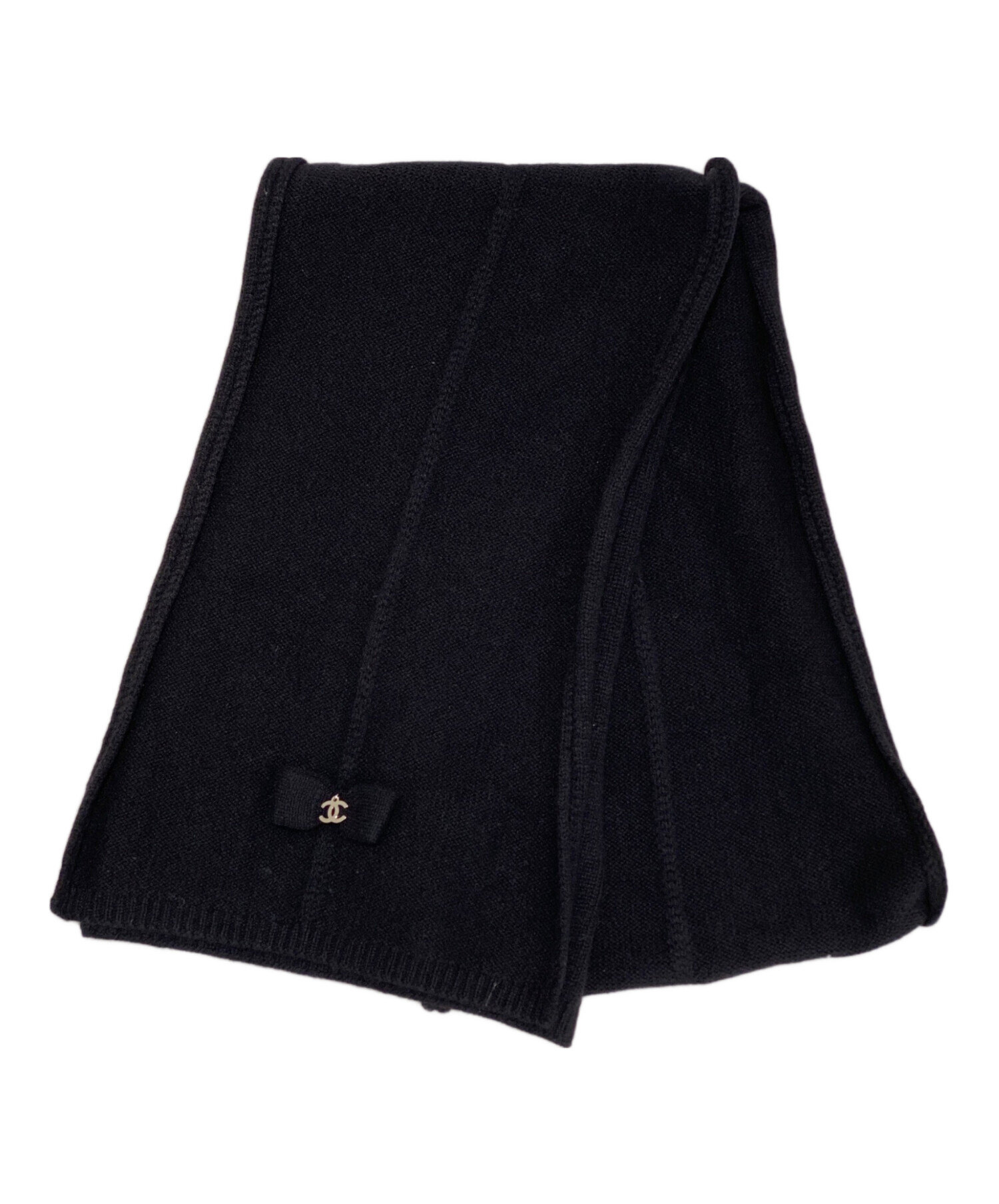 中古・古着通販】CHANEL (シャネル) カシミヤマフラー ブラック