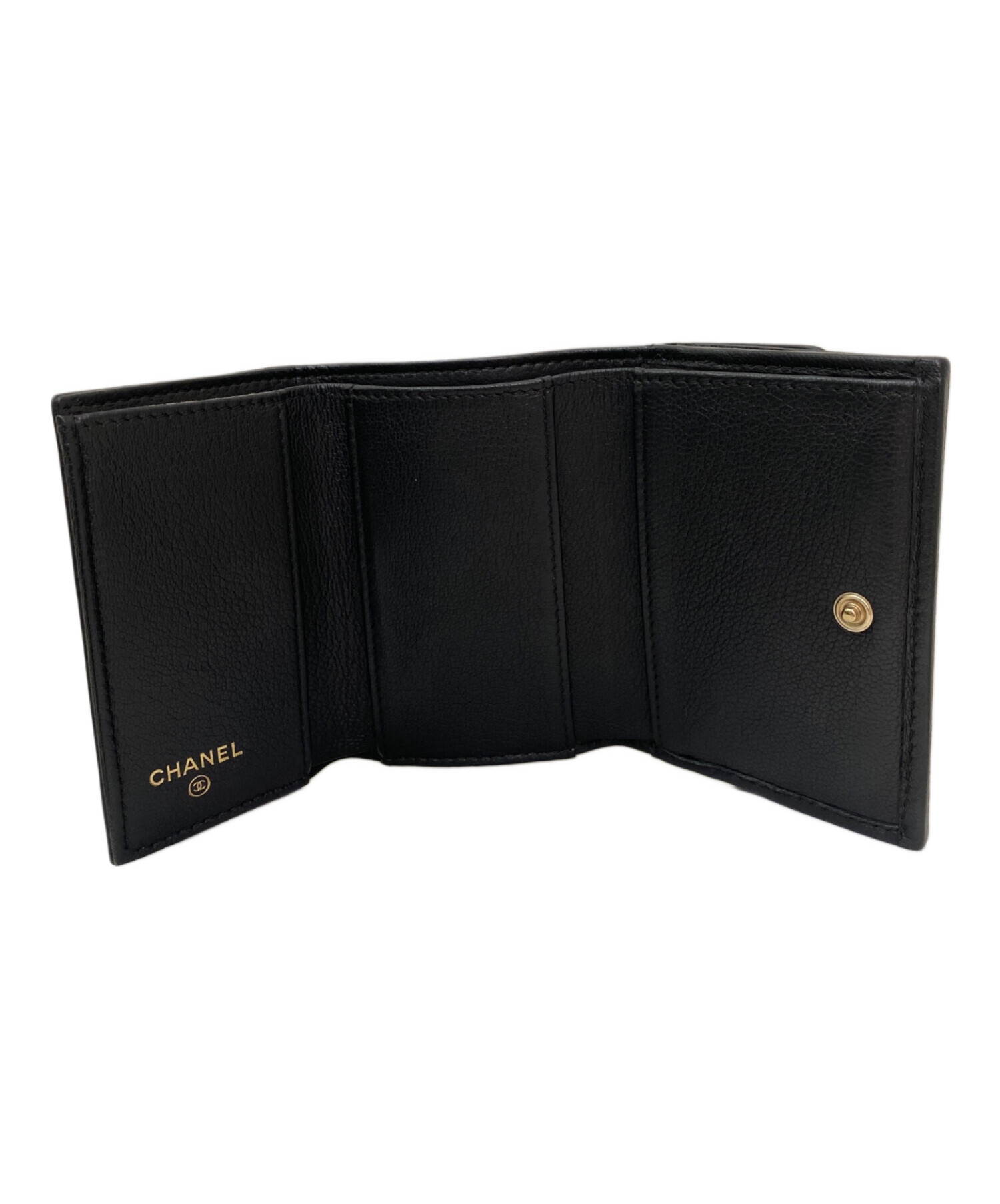 中古・古着通販】CHANEL (シャネル) コンパクトウォレット ブラック