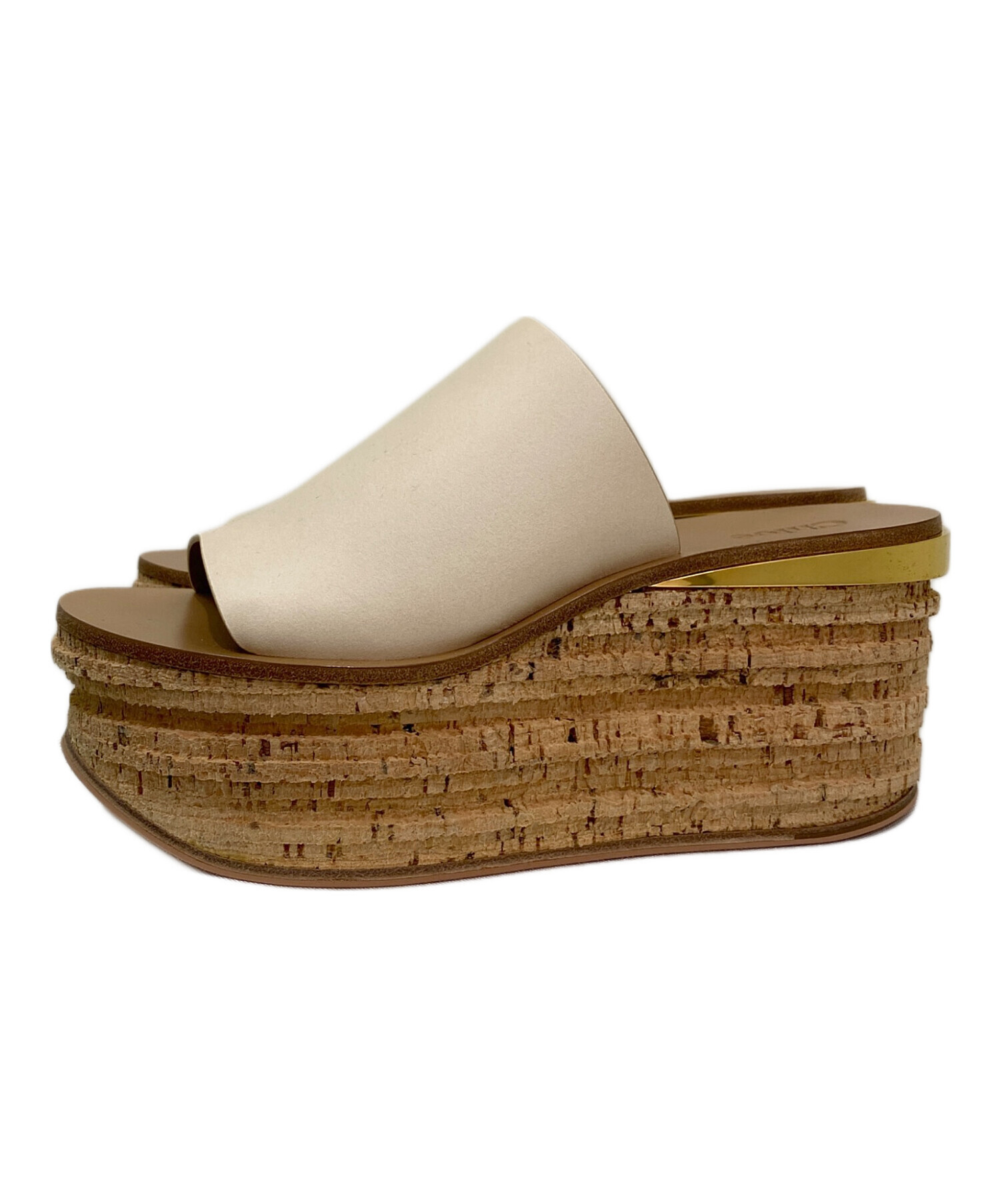 【未使用タグ付】Chloe クロエ 厚底サンダル アイボリー 37 定価13万円 未使用タグ付】Chloe クロエ 厚底サンダル アイボリー 37 定価13万円