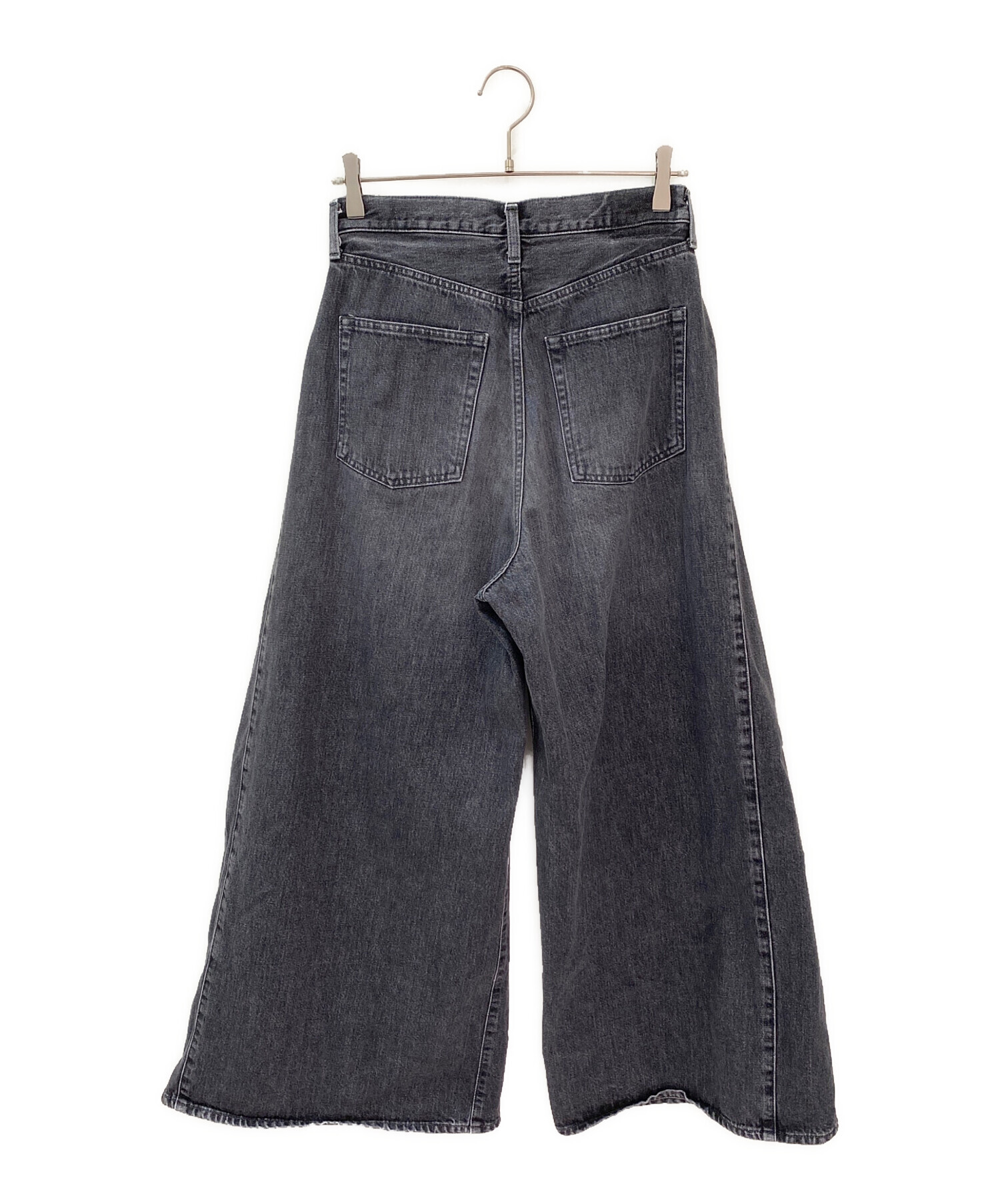 中古・古着通販】HYKE (ハイク) DENIM SUPER WIDE LEG JEANS ブラック