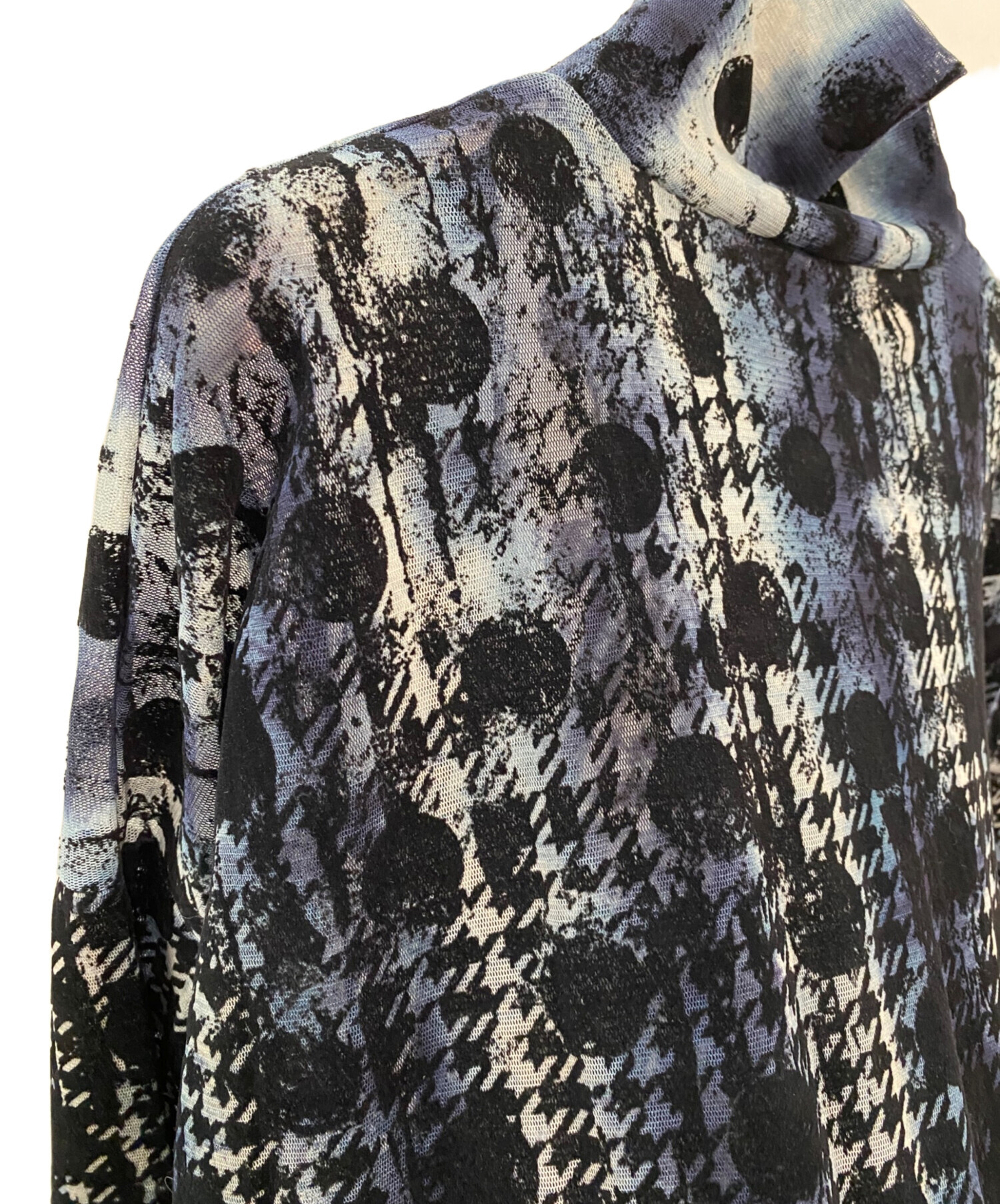 中古・古着通販】Y's (ワイズ) HOUNDTOOTH DOTS TULLE CROPPED HIGH